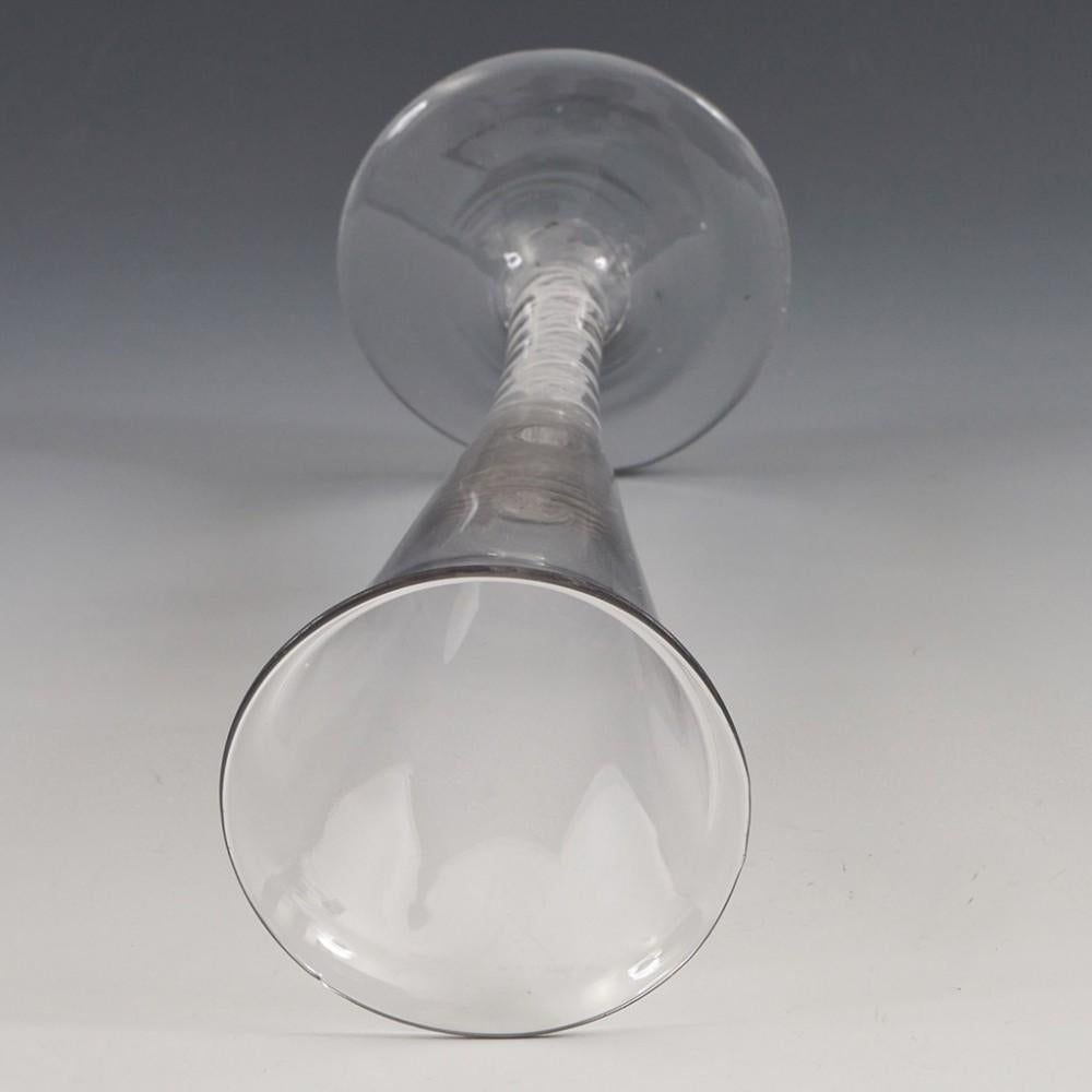 English Double Series Opaque Twist Georgian Ratafia Glass, c1760 For Sale