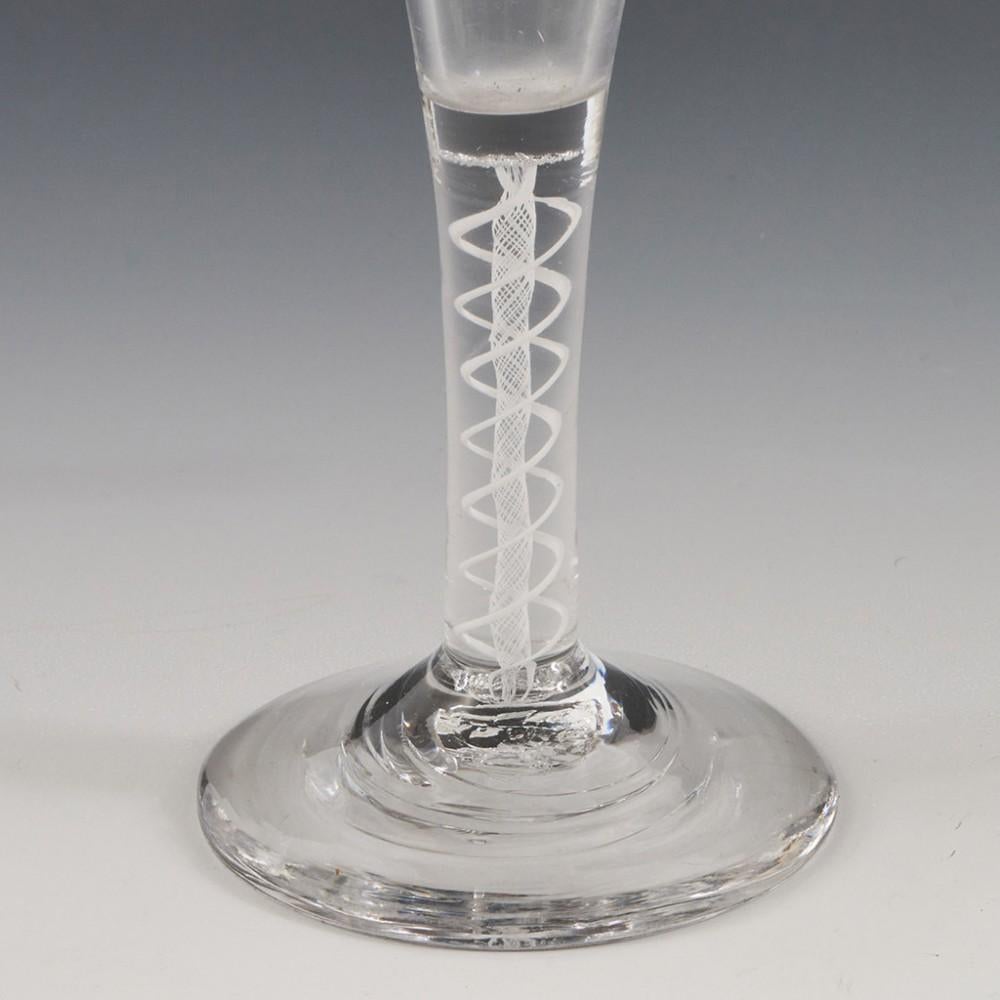 18th Century and Earlier Double Series Opaque Twist Georgian Ratafia Glass, c1760 For Sale