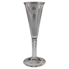 Double Series Opaque Twist Georgian Ratafia Glass, c1760