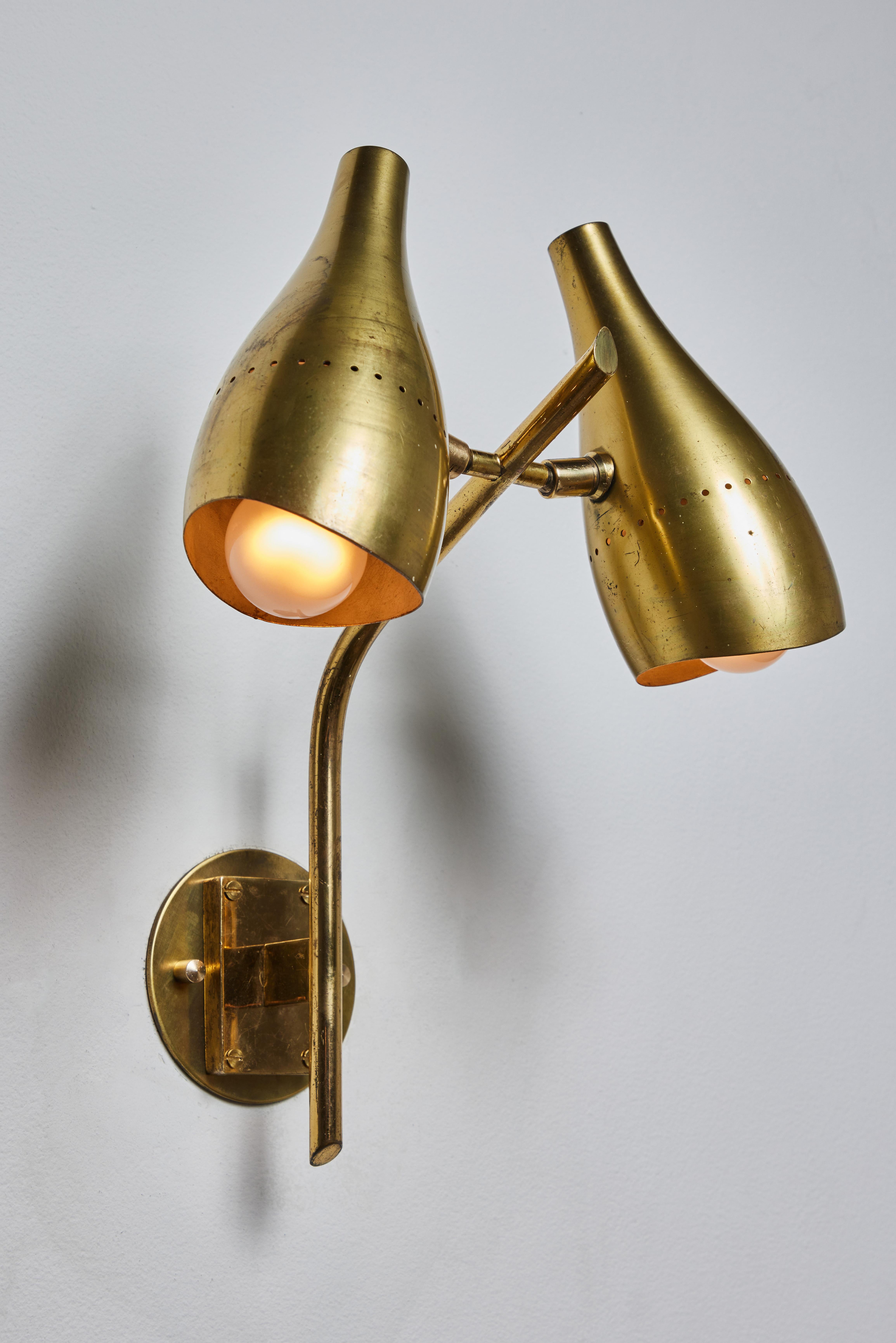 Mid-Century Modern Applique à double abat-jour de Lumen en vente