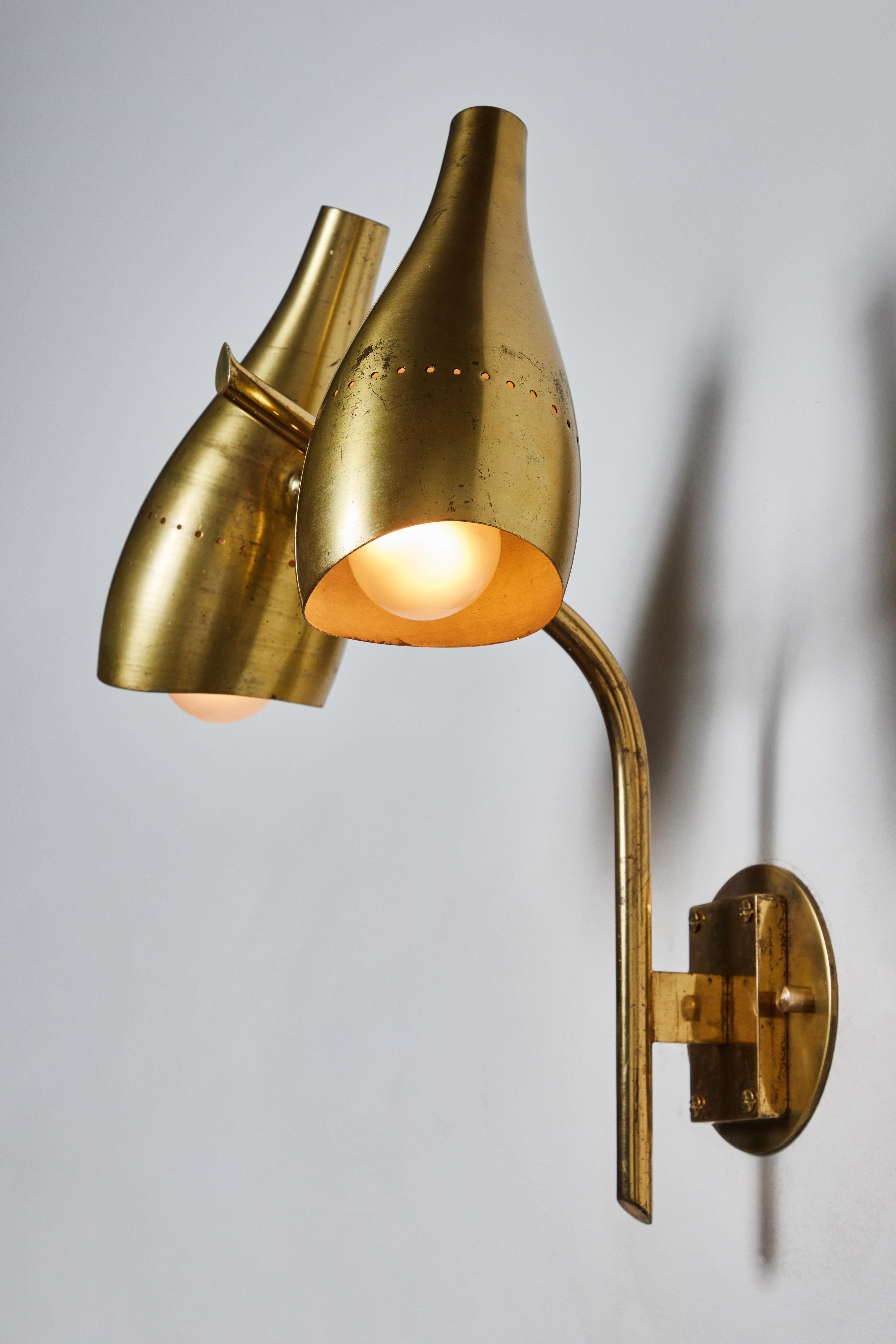 Mid-Century Modern Double Shade Sconce by Lumen For Sale