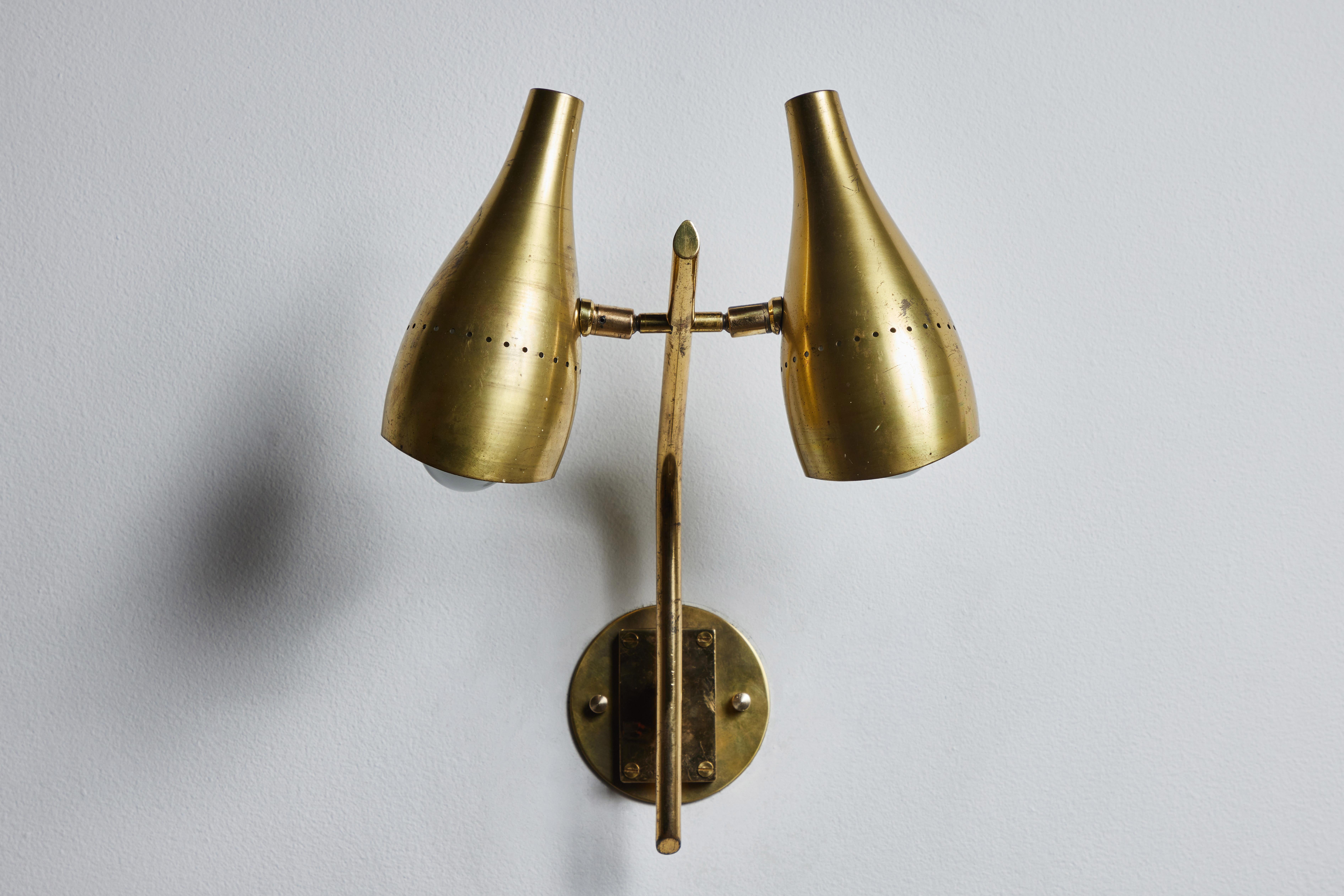 Mid-20th Century Double Shade Sconce by Lumen For Sale