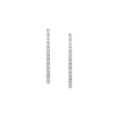 Double Shape Diamond Large Hoop Earrings