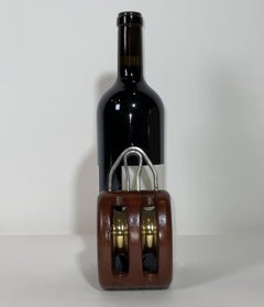 Double Sheave Varnished Wood Nautical Pulley Block