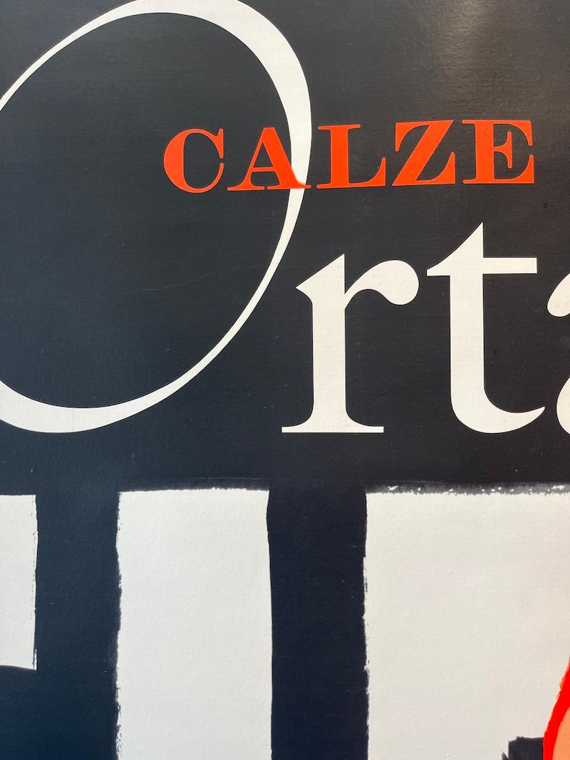 French Double Sheet Original Vintage Poster, 'Calze Ortalion' by Rene Gruau, 1970 For Sale