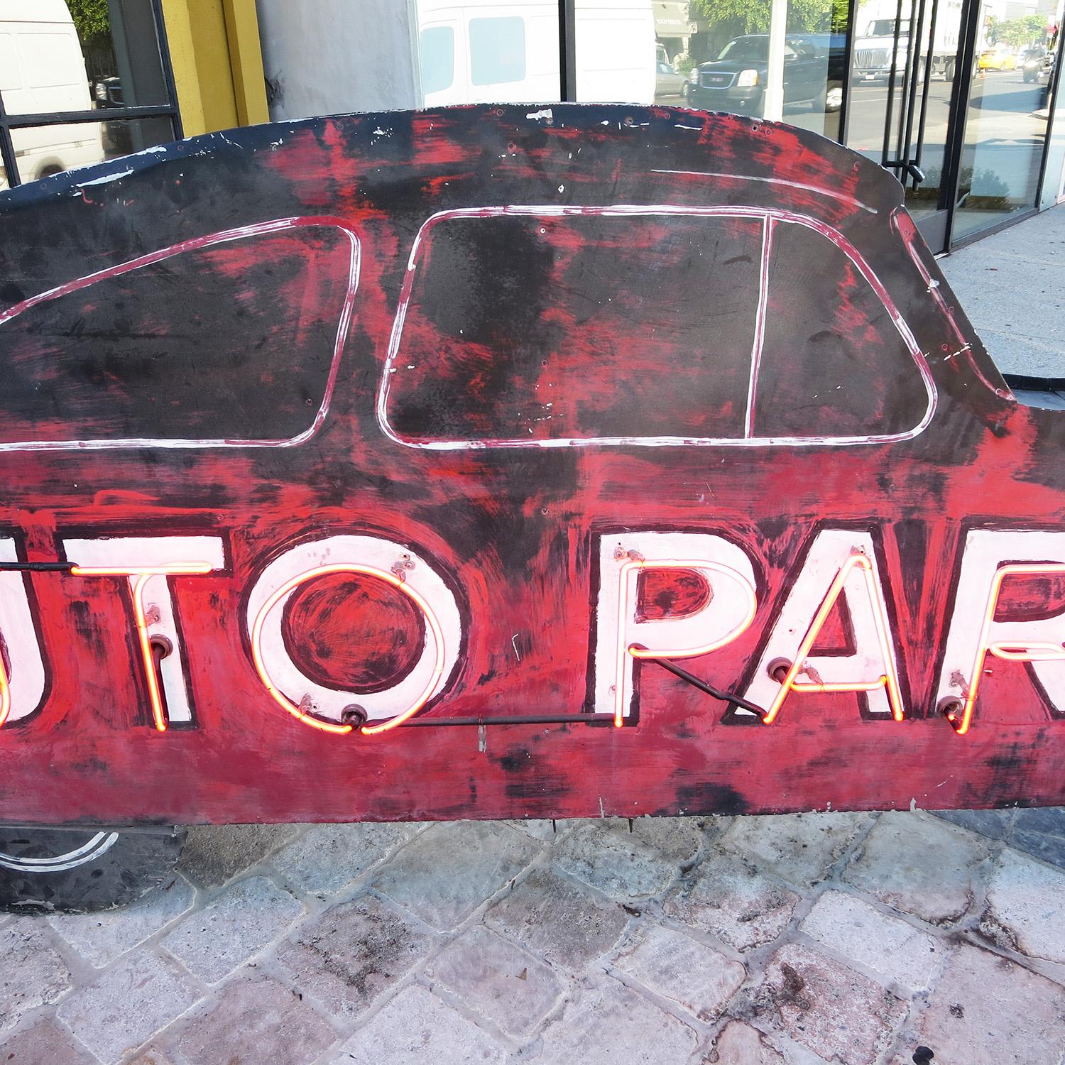 Art Deco Double Sided Auto Parts Neon Sign in Original Paint