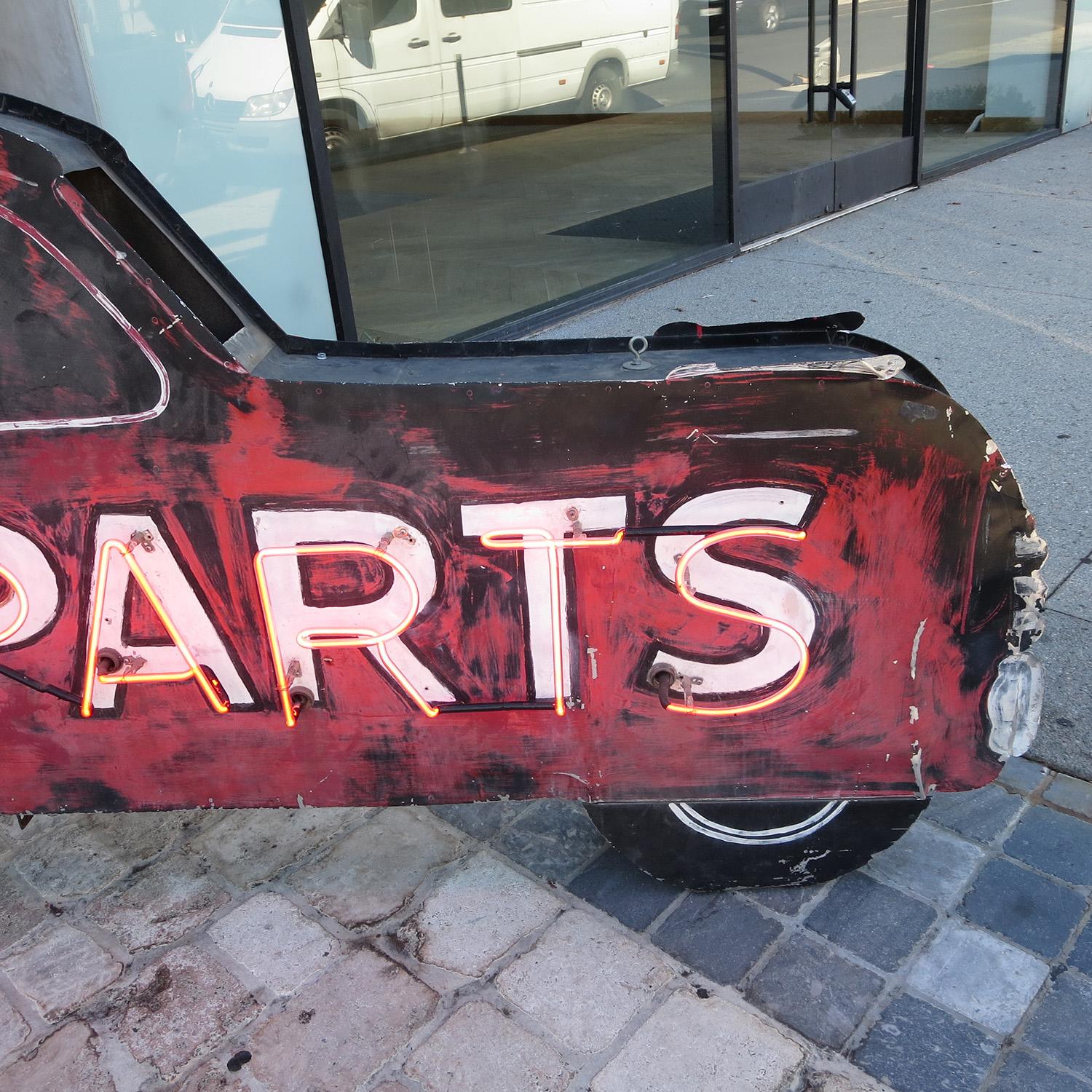 American Double Sided Auto Parts Neon Sign in Original Paint