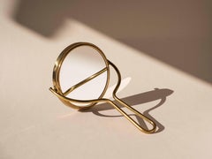 Brass Double-Sided Vanity Mirror with Magnification, Hand or Wall Use, 1960s