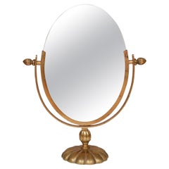 Antique Double Sided Brass Vanity Mirror
