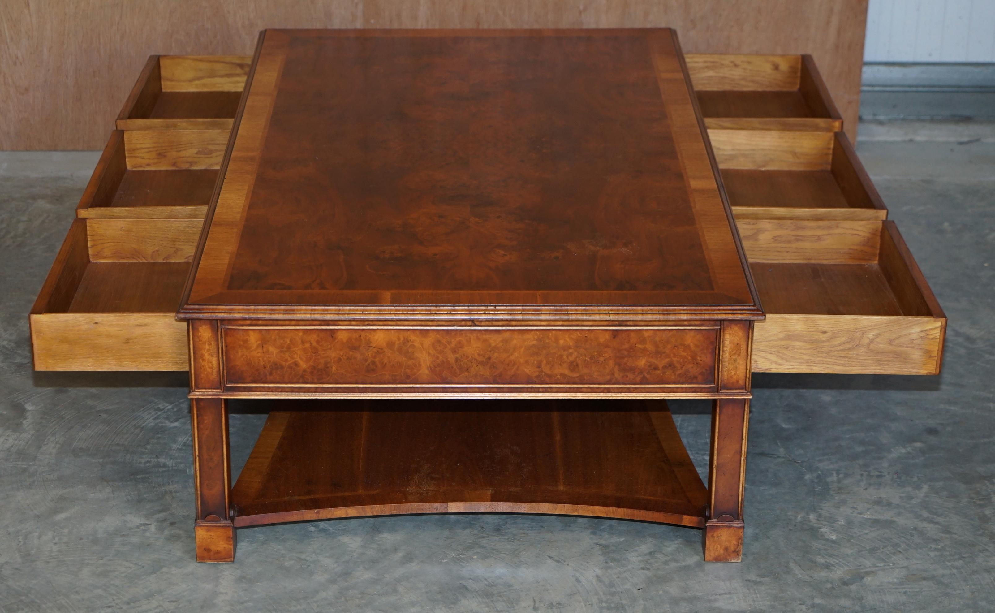 Double Sided Brights of Nettlebed Double Sided Burr Walnut & Elm Coffee Table 10