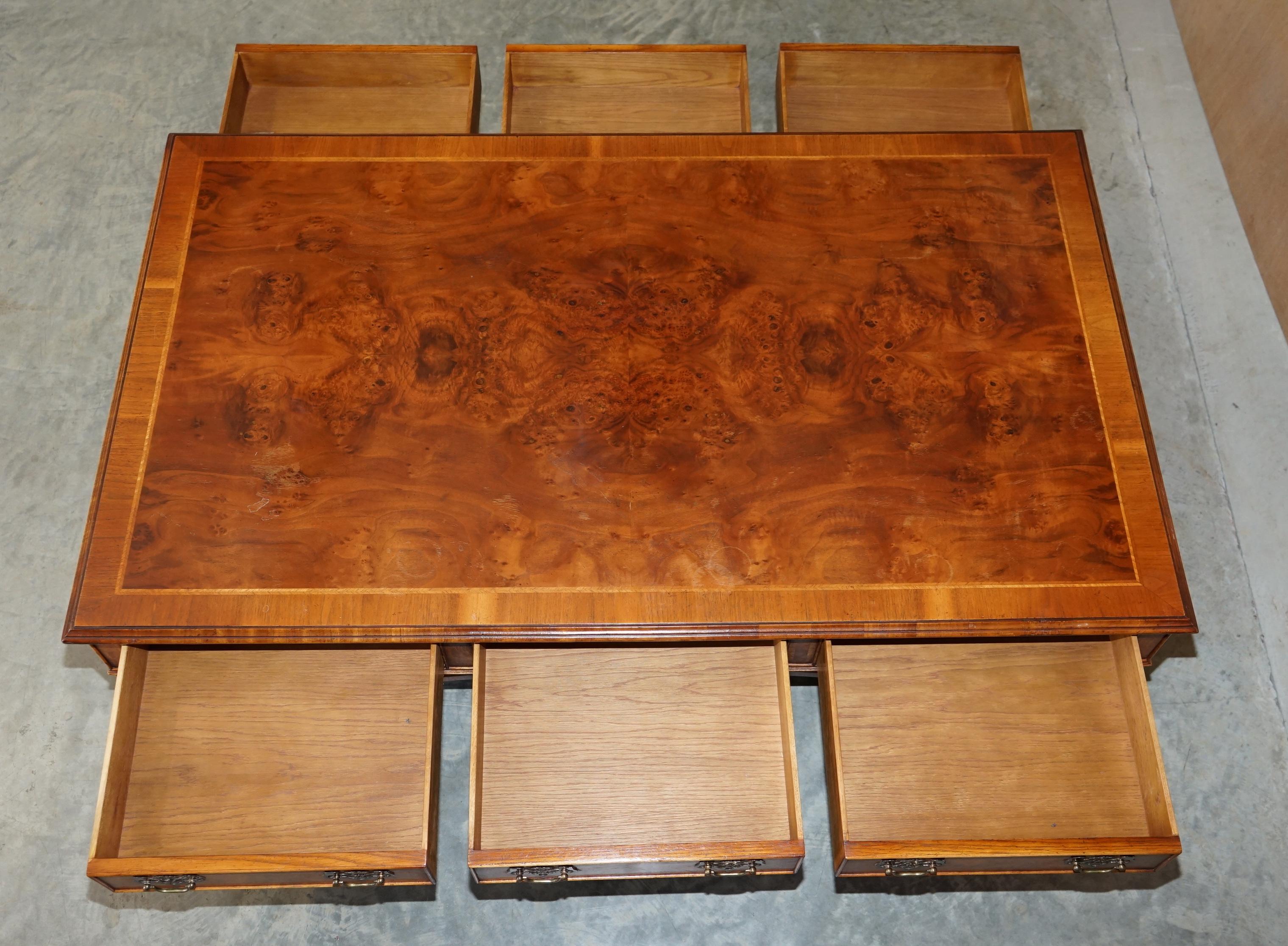 Double Sided Brights of Nettlebed Double Sided Burr Walnut & Elm Coffee Table 12