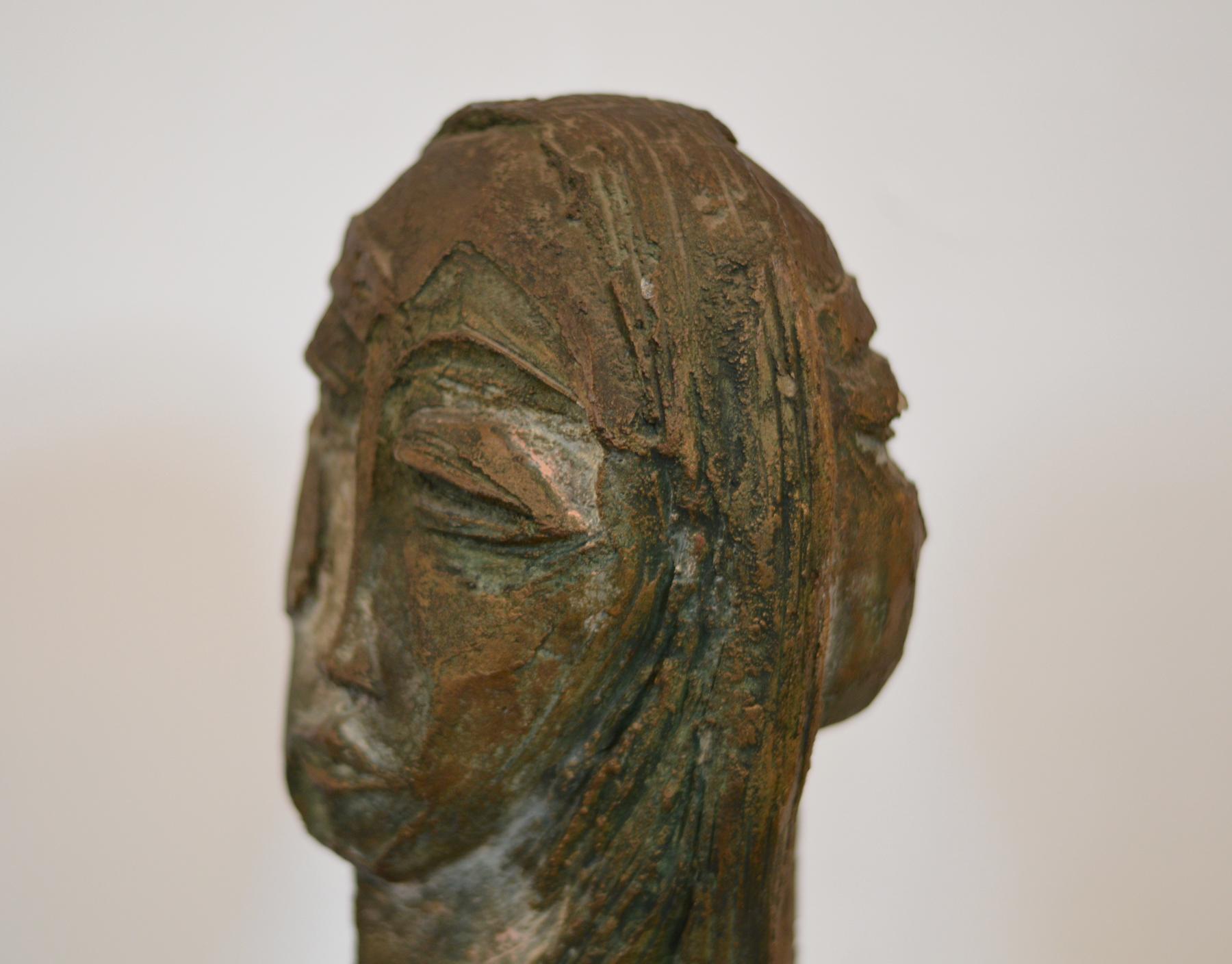20th Century Double Sided Bust Sculpture by Lim Nang Seng For Sale