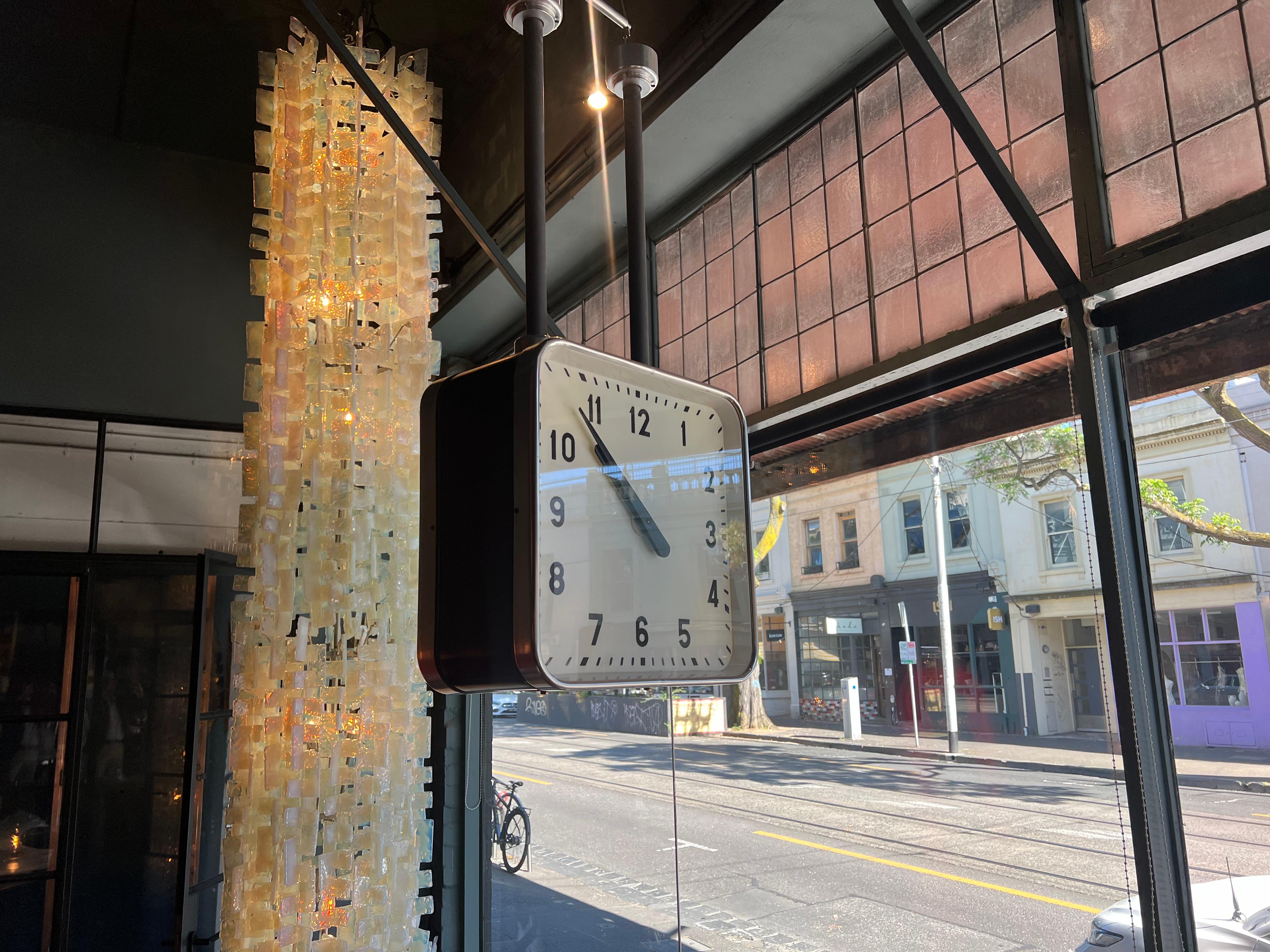 Double-Sided Ceiling clock by Gio Ponti for Enrico Boselli, Italy, 1940's For Sale 5