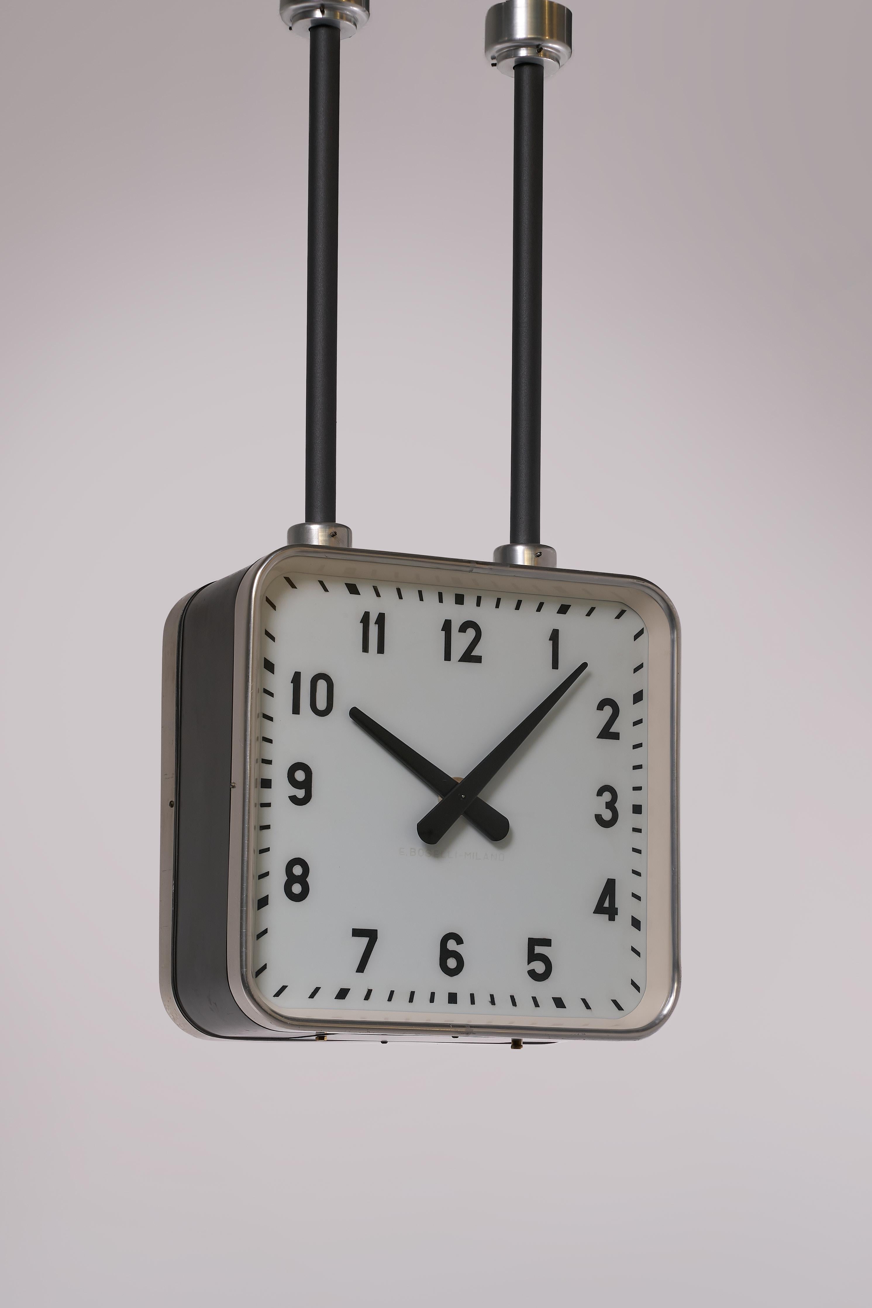 Double-Sided Ceiling clock by Gio Ponti for Enrico Boselli, Italy, 1940's In Good Condition For Sale In Melbourne, VIC