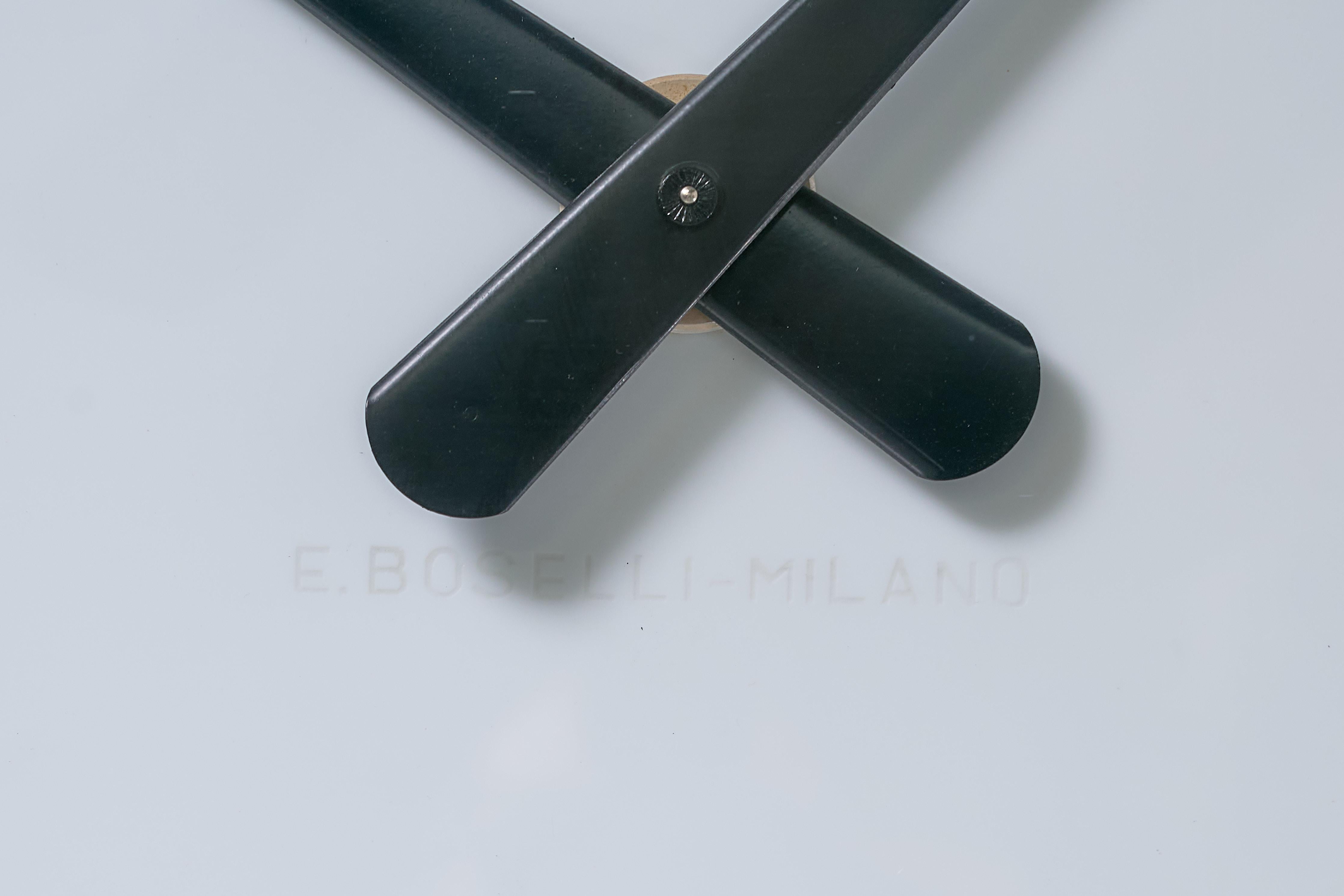 Stainless Steel Double-Sided Ceiling clock by Gio Ponti for Enrico Boselli, Italy, 1940's For Sale