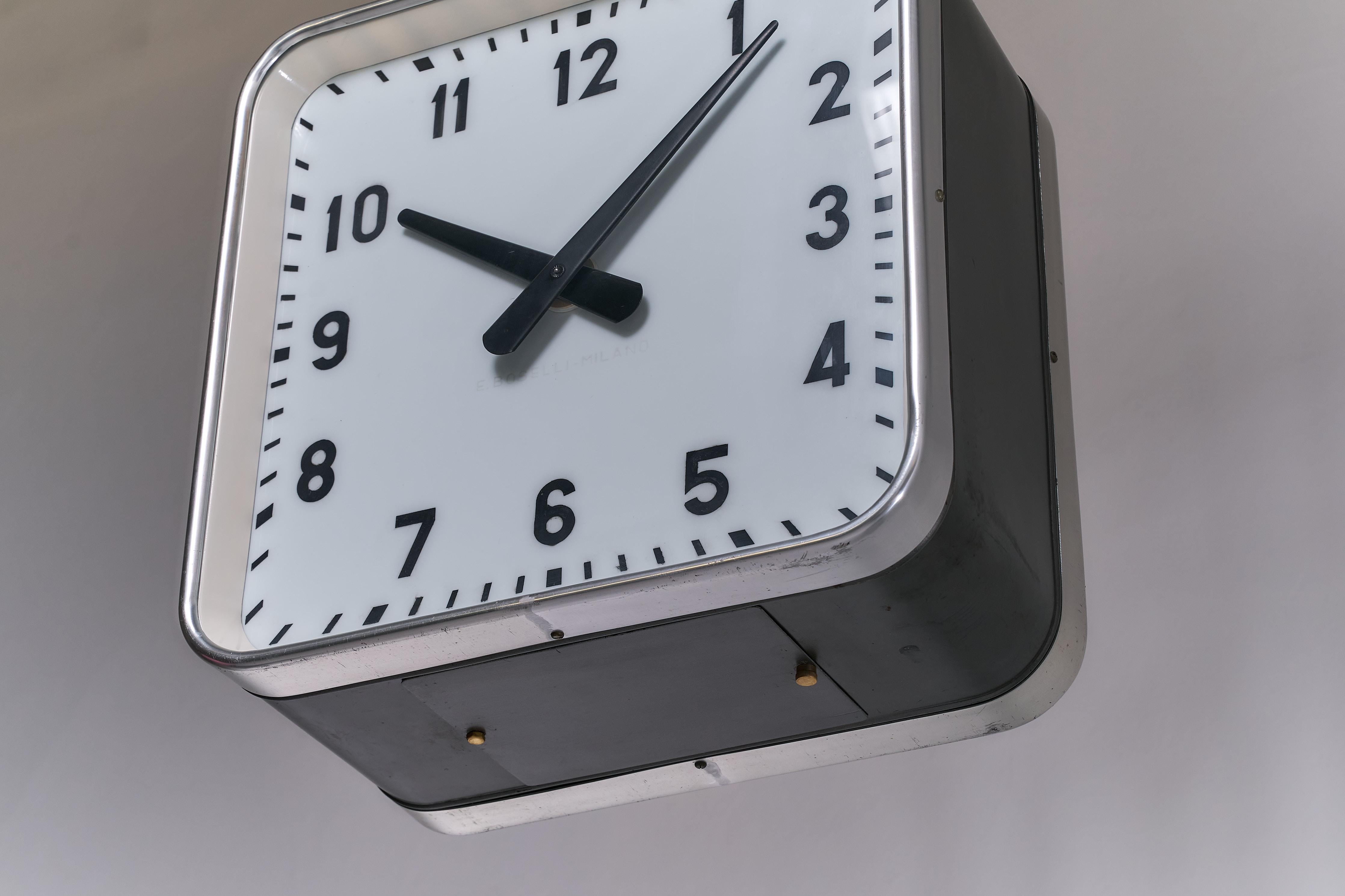 Double-Sided Ceiling clock by Gio Ponti for Enrico Boselli, Italy, 1940's For Sale 2