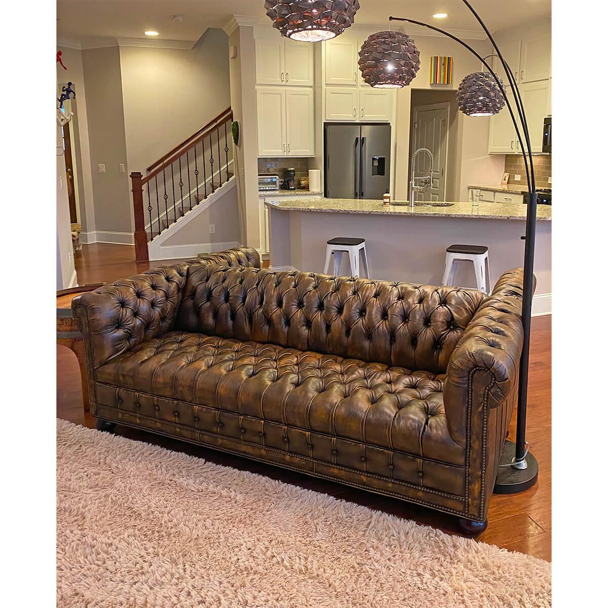 Double Sided Chesterfield Sofa In New Condition For Sale In Westwood, NJ