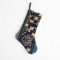 Double Sided Christmas Stocking Made from Chinese Deco Rug Fragments