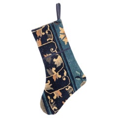 Double Sided Christmas Stocking Made from Chinese Deco Rug Fragments