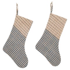 Vintage Double Sided Christmas Stockings Made from Anatolian Textile Fragments