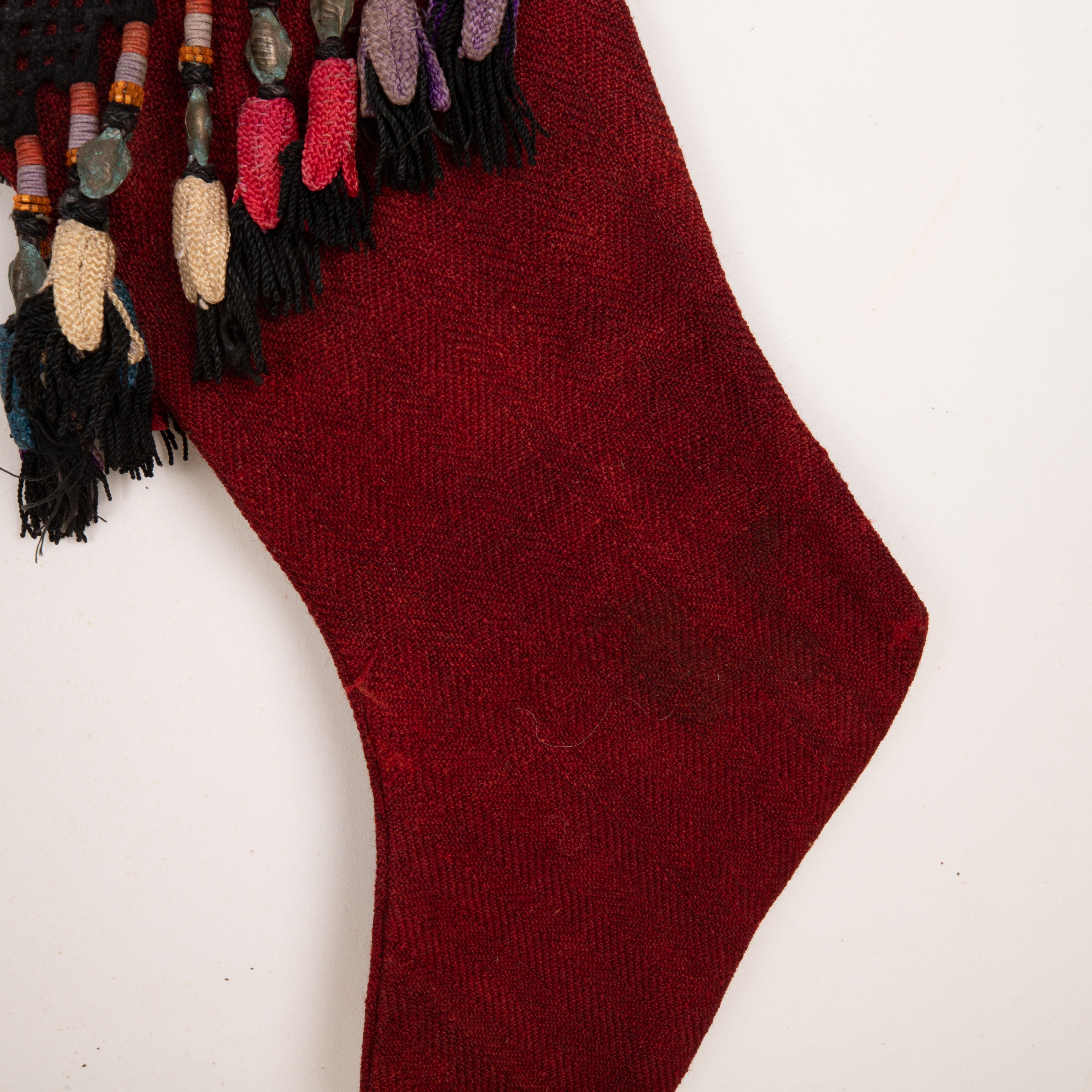 Hand-Crafted Double Sided Christmas Stockings Made from Vintage Perde Cover Fragments For Sale