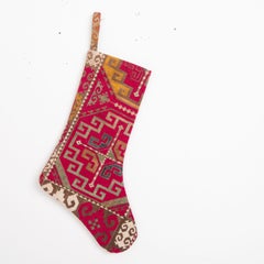 Double Sided Christmas Stockings Made from Vintage Uzbek Lakai Embroidery