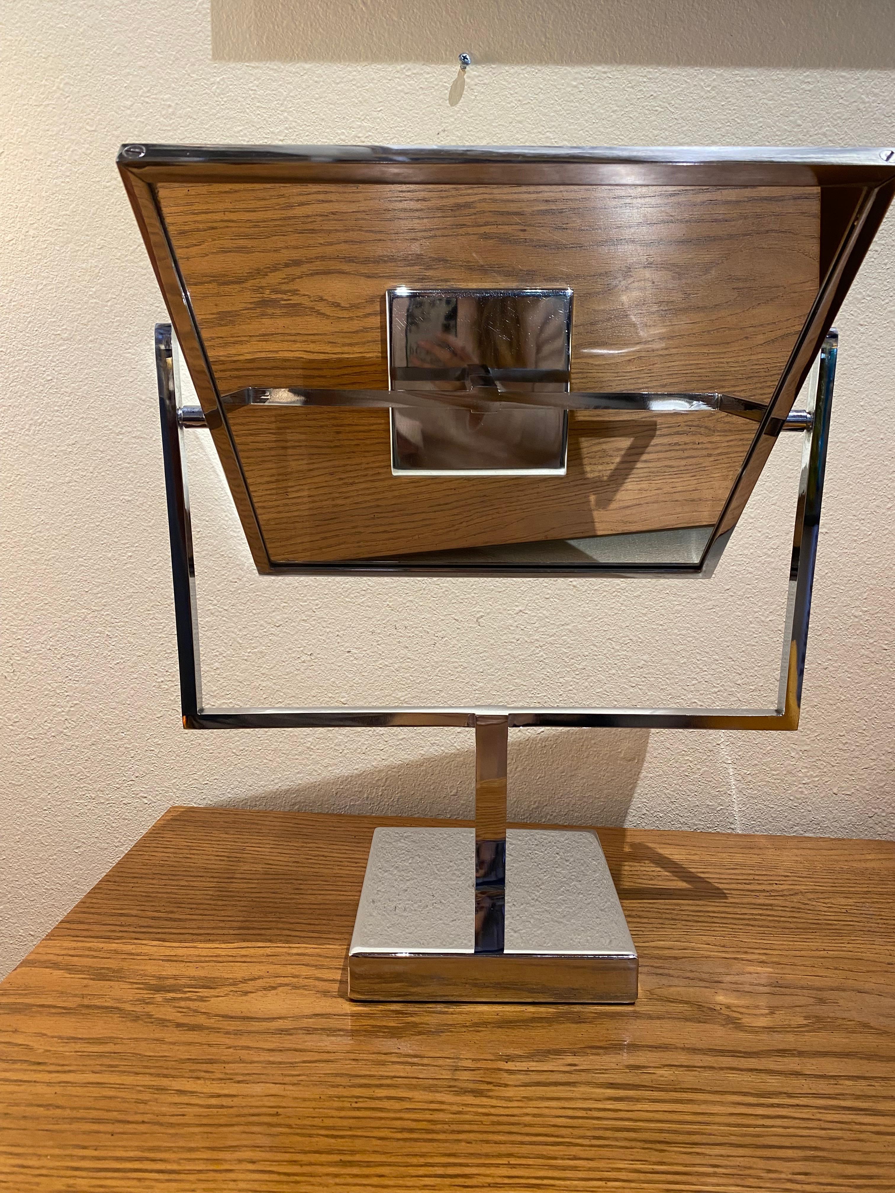 American Double Sided Chrome Vanity Mirror by Charles Hollis Jones For Sale