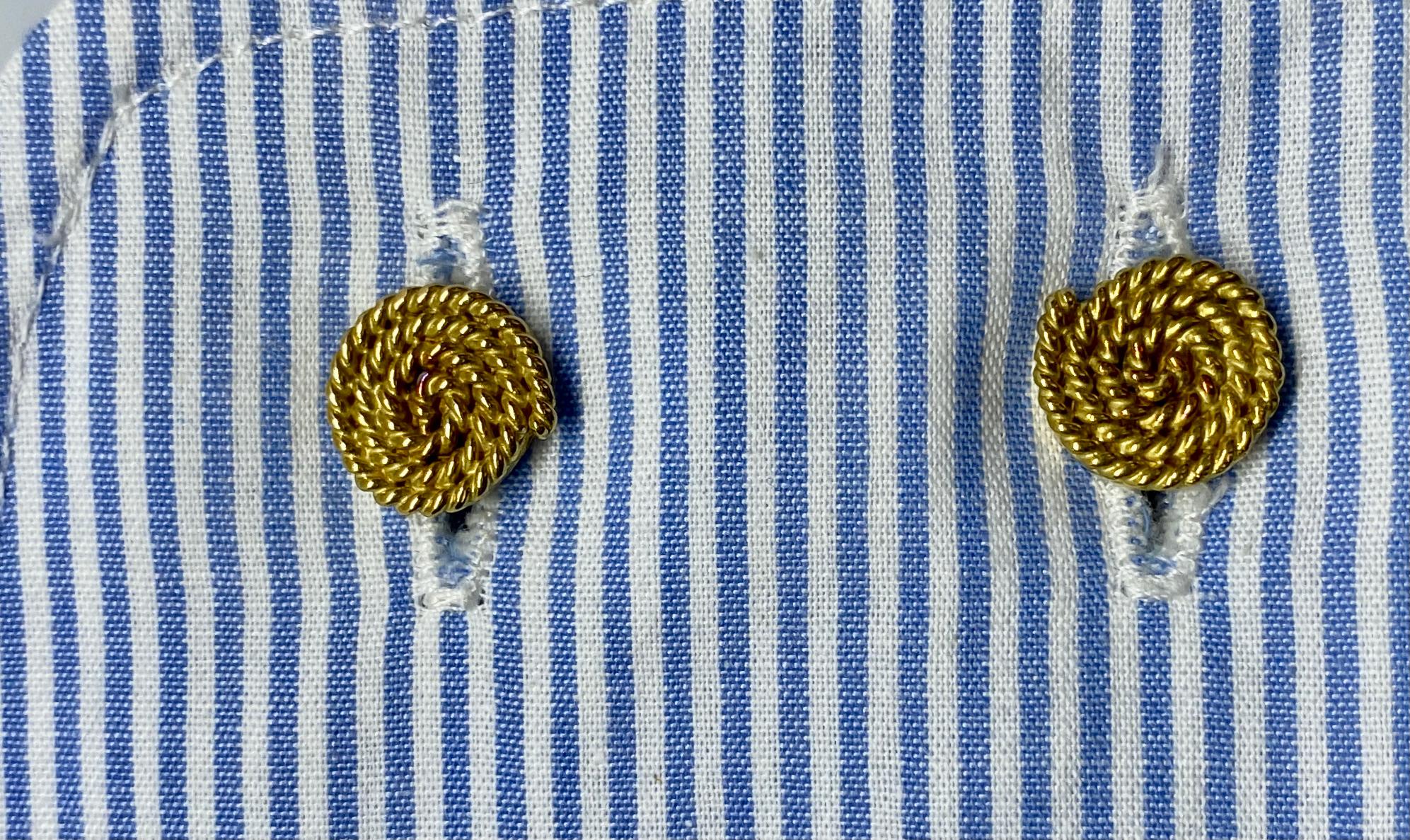 Double-Sided Coiled Rope Cufflinks in 18K Yellow Gold by MISH New York For Sale 3