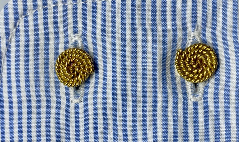 Double-Sided Coiled Rope Cufflinks in 18K Yellow Gold by MISH New York For Sale 4