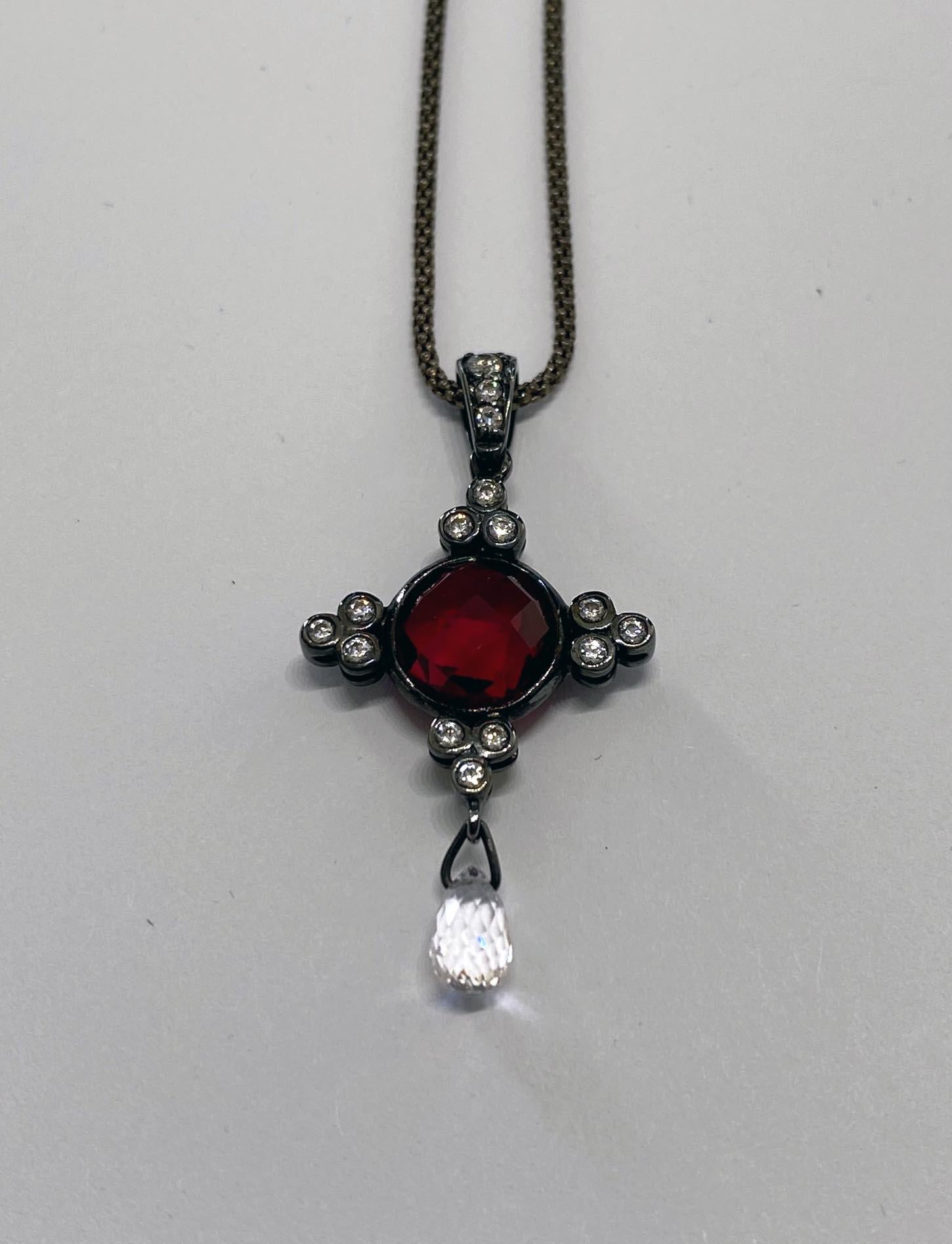 A Sapphire and Ruby Pendant  4