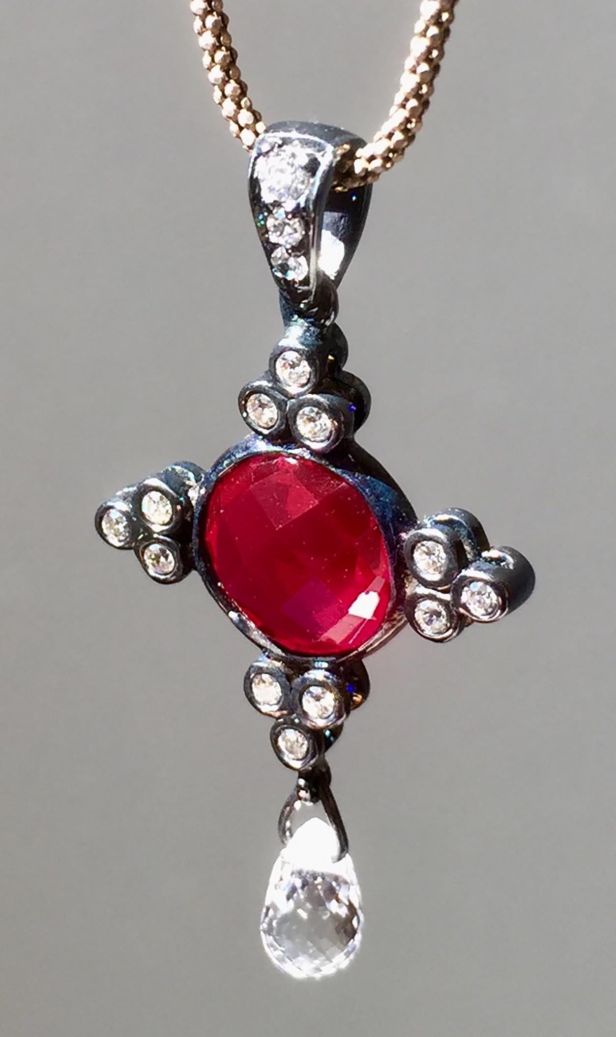 ruby and sapphire pendant