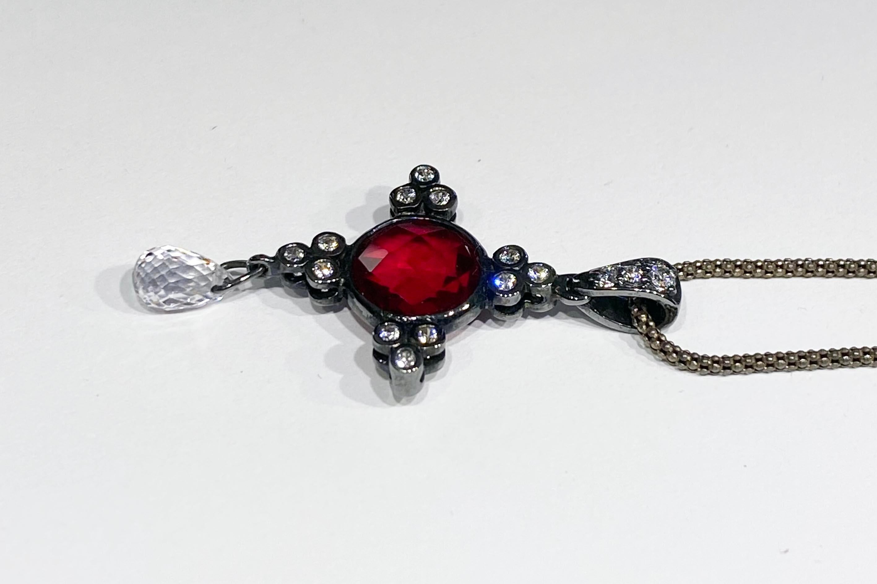 A Sapphire and Ruby Pendant  1