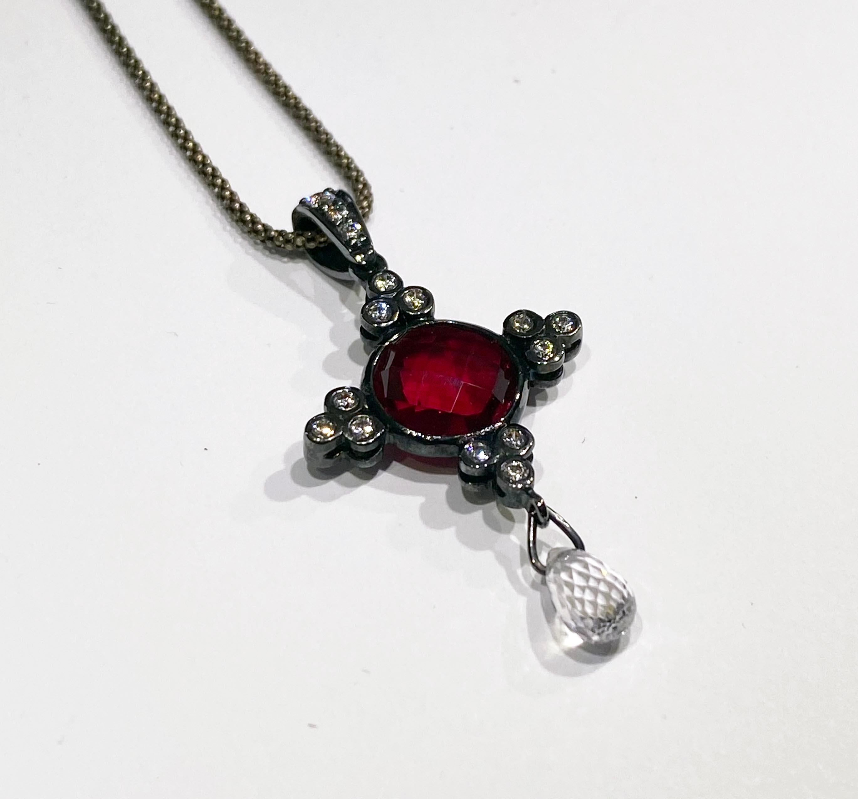 A Sapphire and Ruby Pendant  2