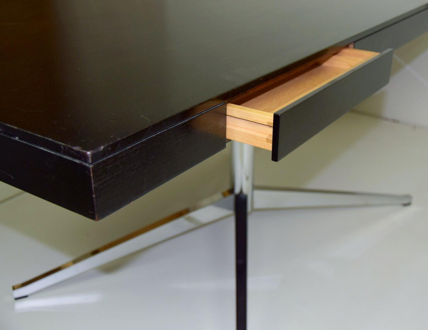 Double Sided Desk in Black Lacquered by Florence Knoll, 1960s 2