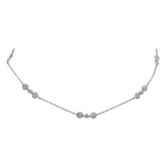 Double Sided Diamond Station Necklace Made in 18k White Gold