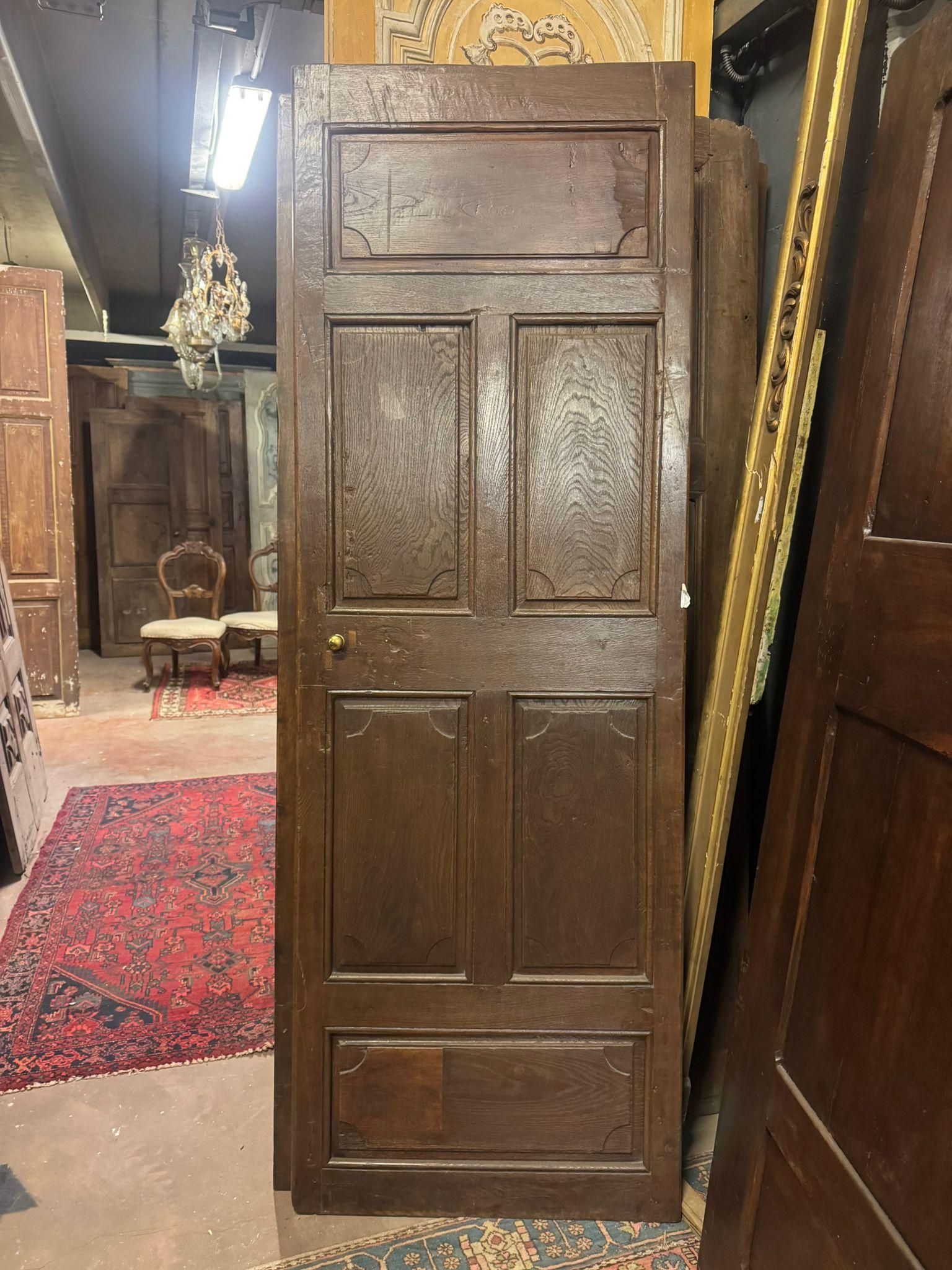 French Double-sided door in carved oak wood, France For Sale