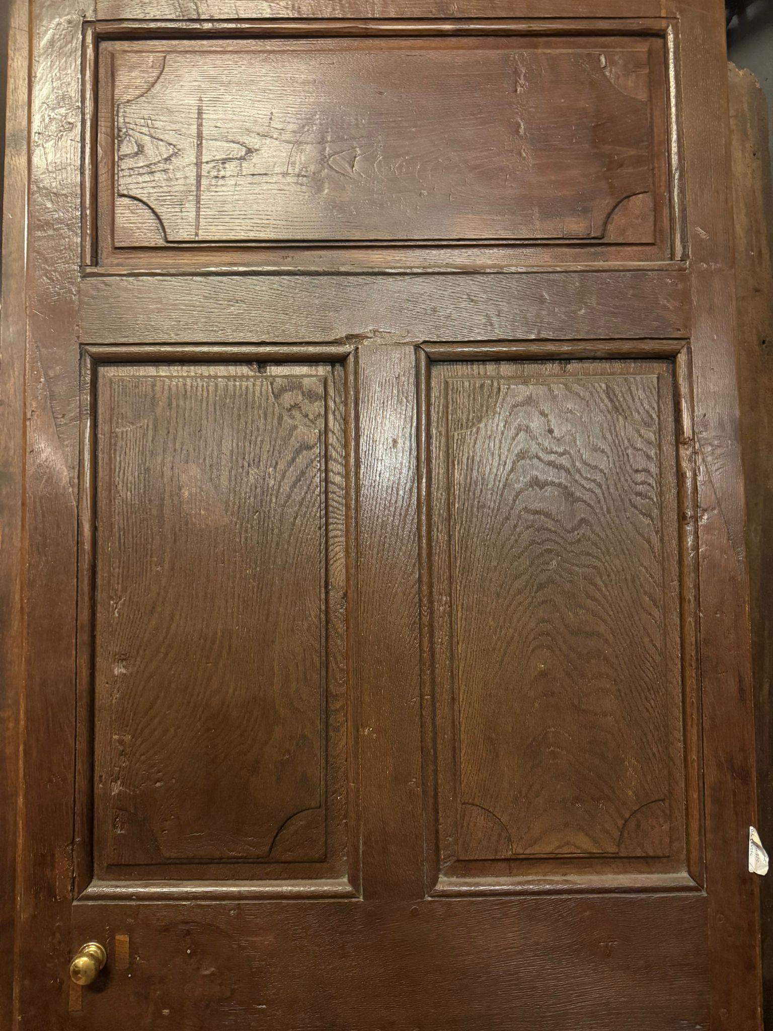 18th Century and Earlier Double-sided door in carved oak wood, France For Sale