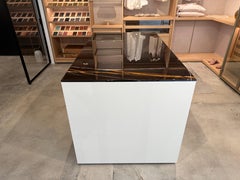 Double-Sided Dressing Island Design, Sahara Noir Marble Glass Top, Italy