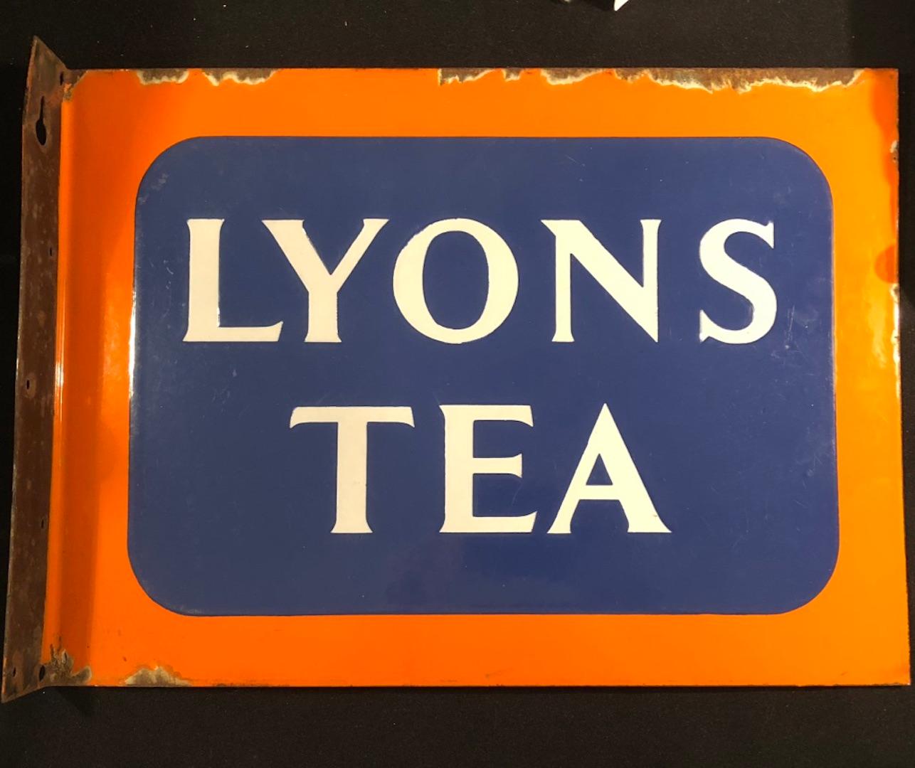 Industrial Double Sided Enamel Advertising Flag Sign for Lyons Tea