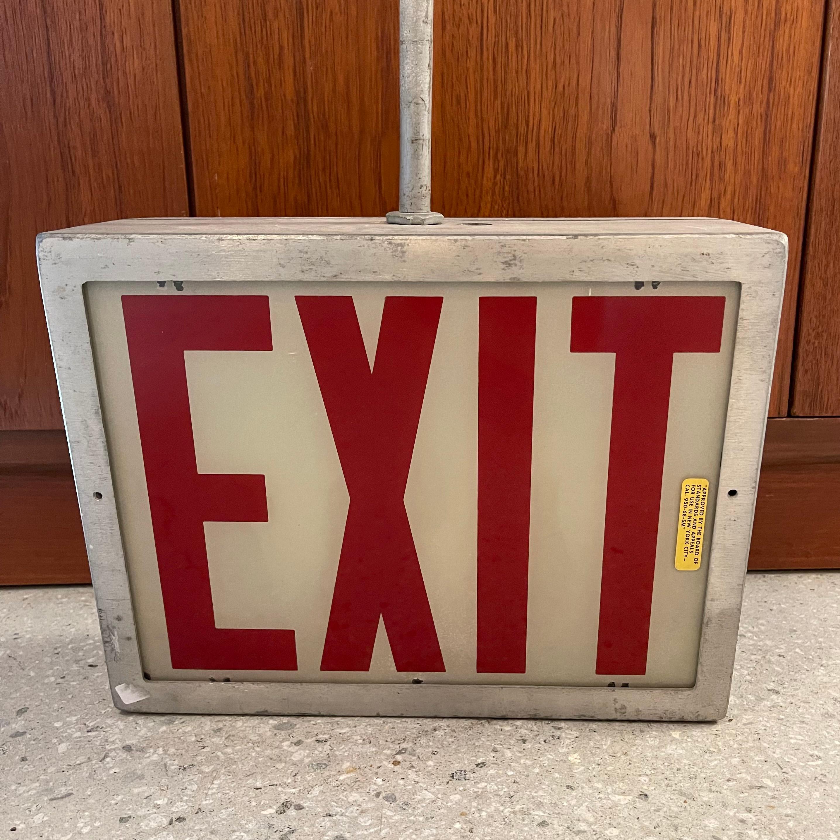 Aluminum Double Sided Exit Sign Pendant Light on Pole