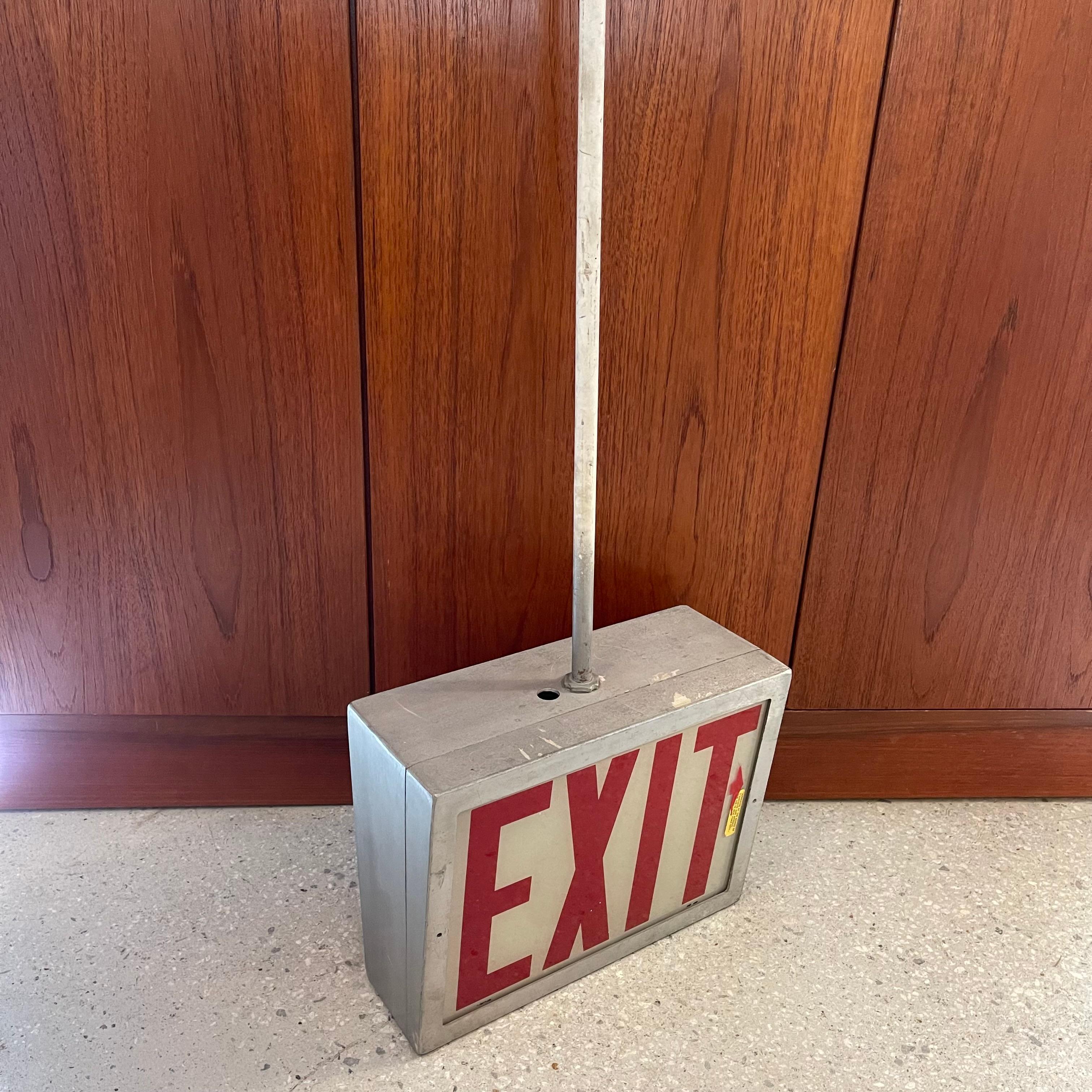 American Double Sided Exit Sign Pendant Light on Pole