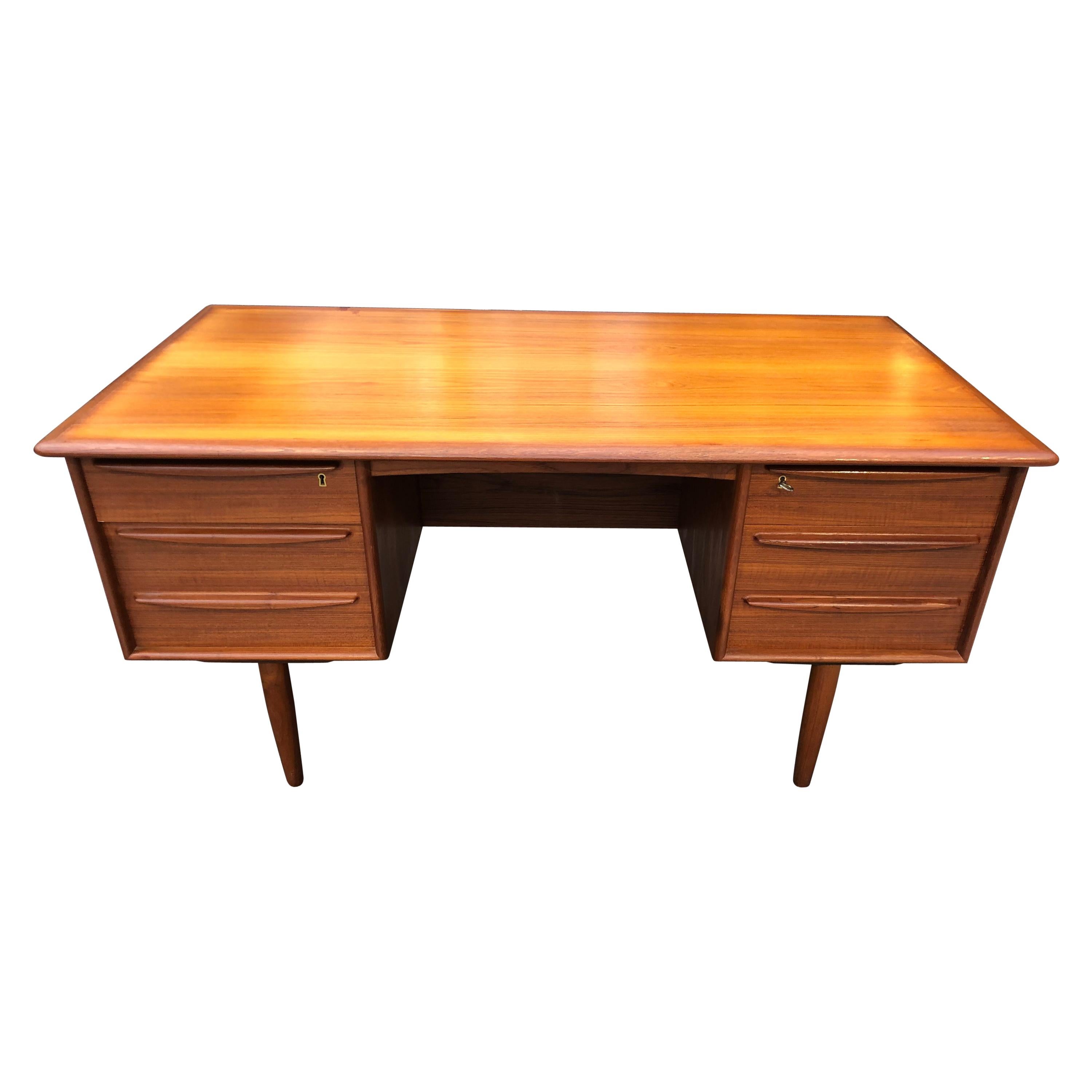 Double-Sided Falster Denmark Desk with Teak Bookcase, 1960 For Sale