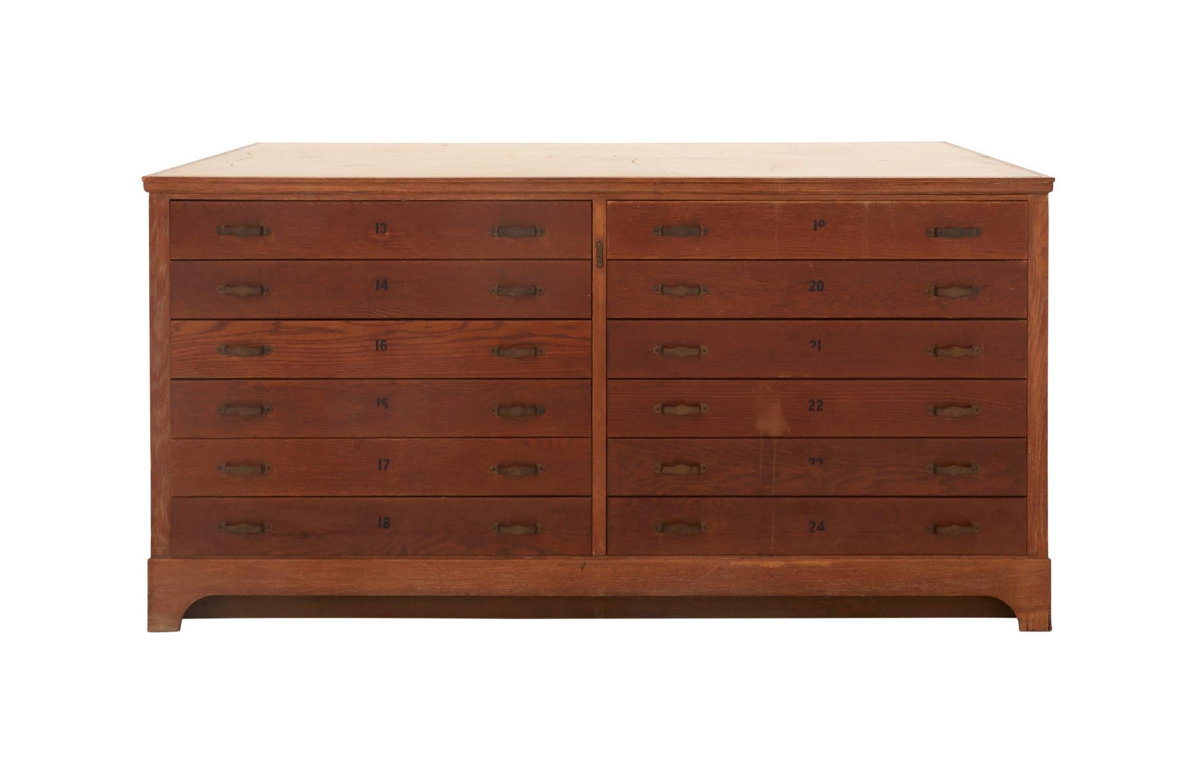 American Double Sided Flat File Cabinet For Sale