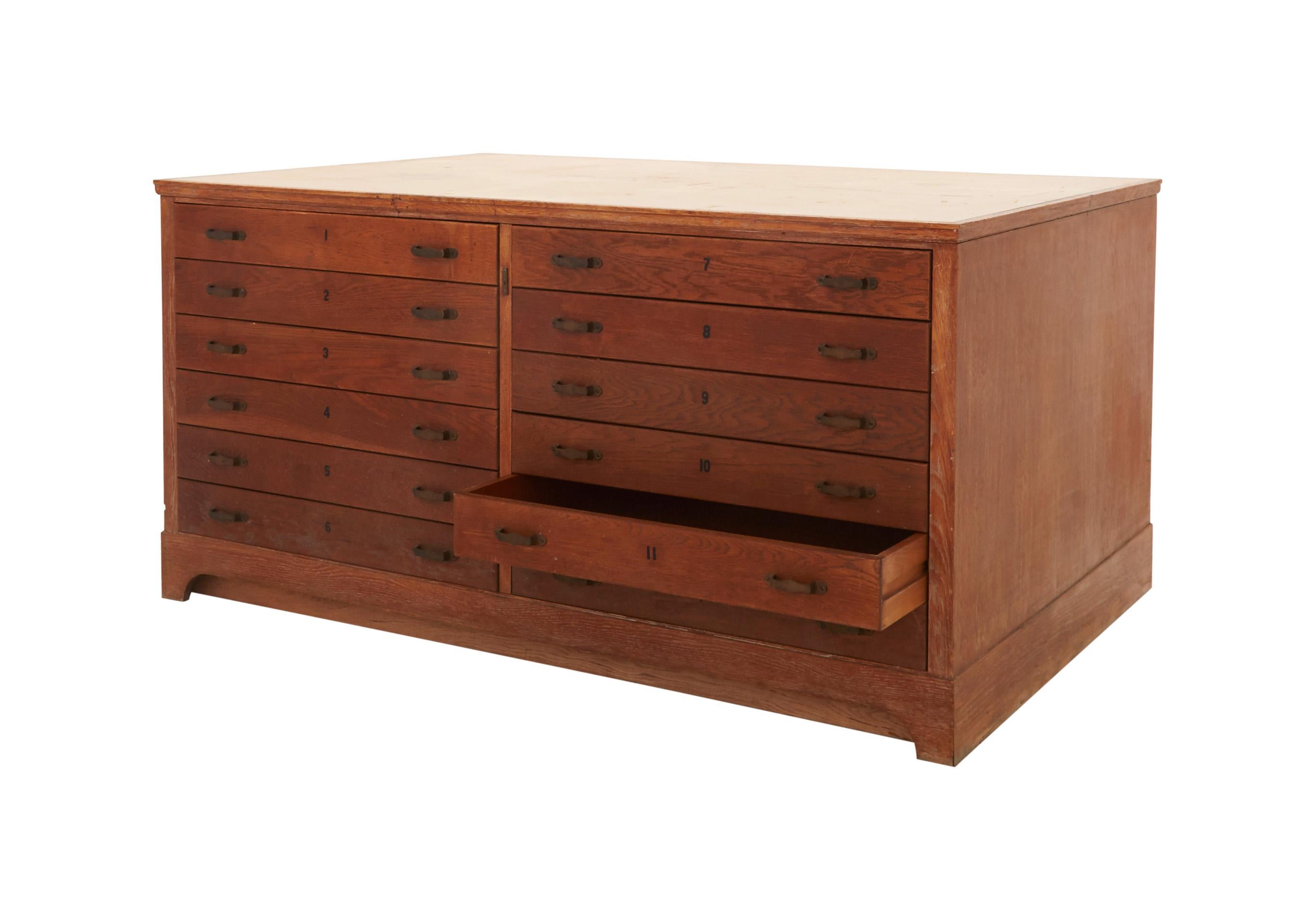 20th Century Double Sided Flat File Cabinet For Sale