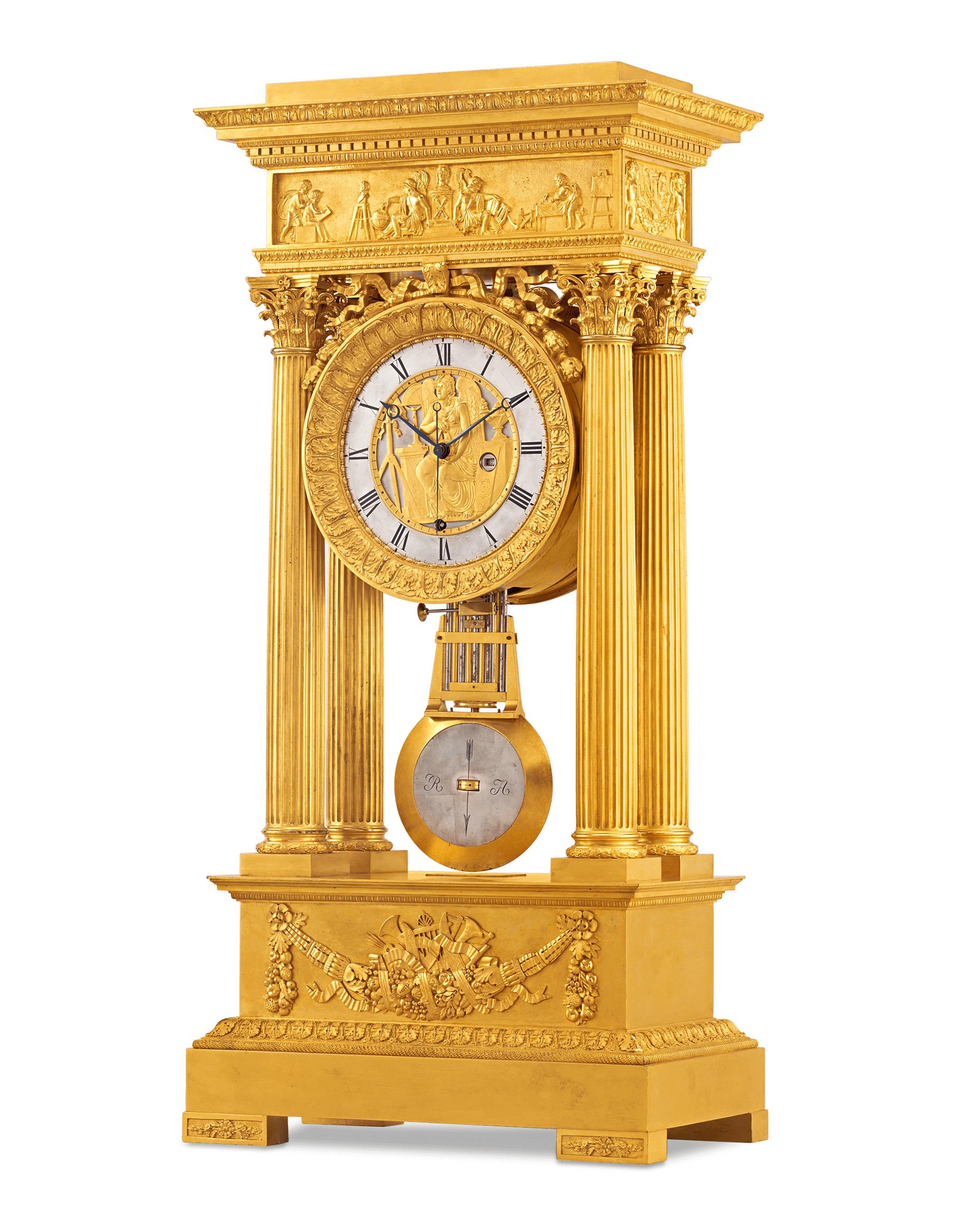 Double-Sided French Ormolu Portico Clock 1