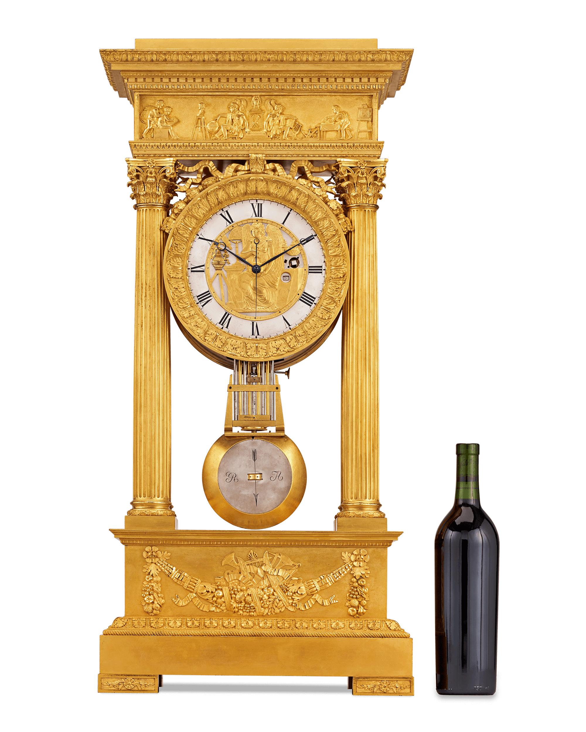Double-Sided French Ormolu Portico Clock 2