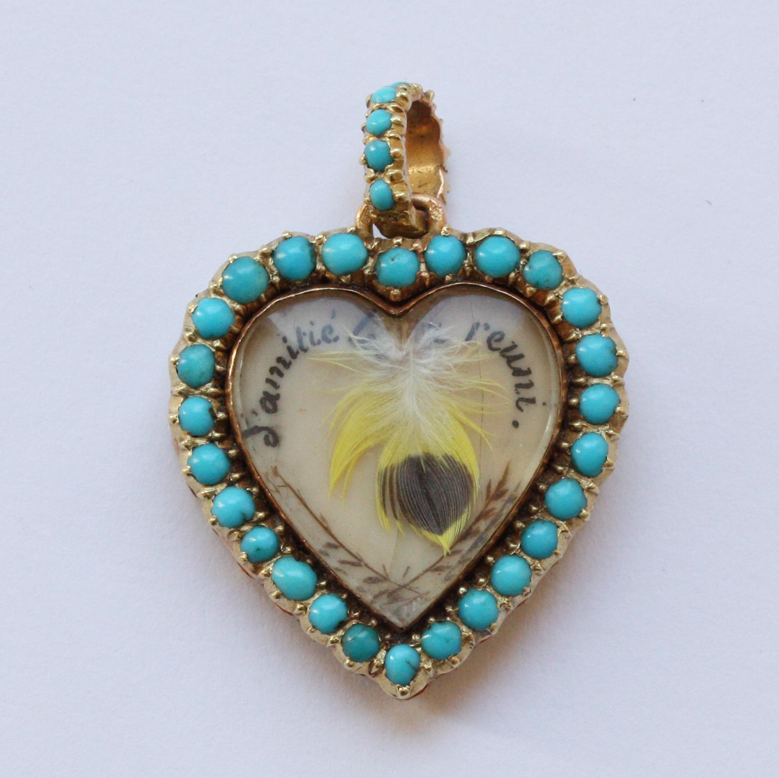 Double Sided Georgian Heart Locket Pendant In Good Condition In Amsterdam, NL
