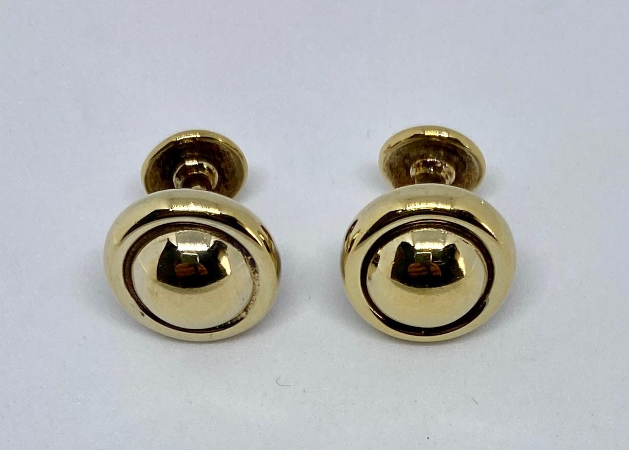 Double-Sided Gilt Sterling Cufflinks In Good Condition For Sale In San Rafael, CA