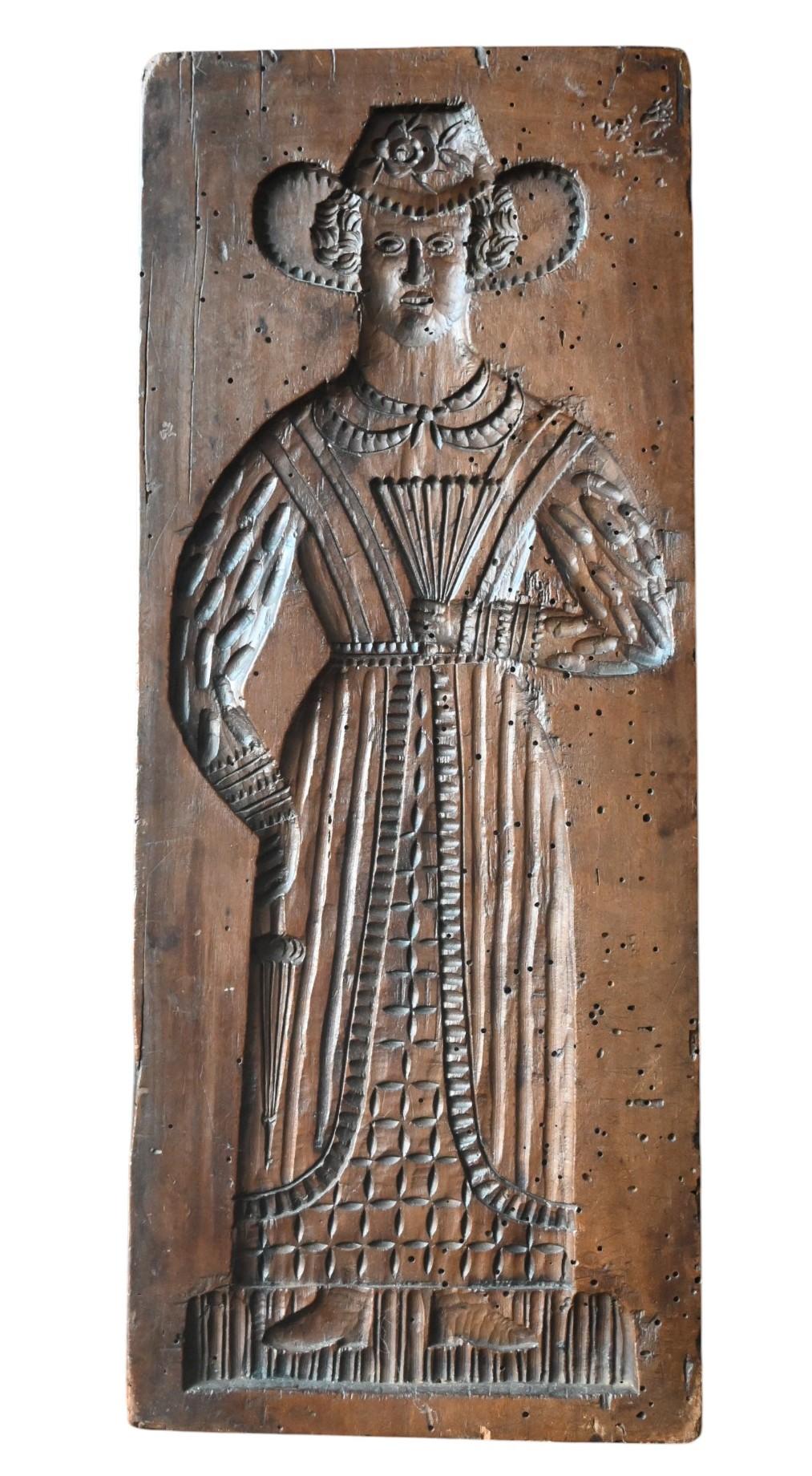 Hand-Carved Double-sided Gingerbread Mold, 19th Century For Sale