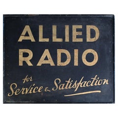 Double sided hand crafted Allied Radio sign